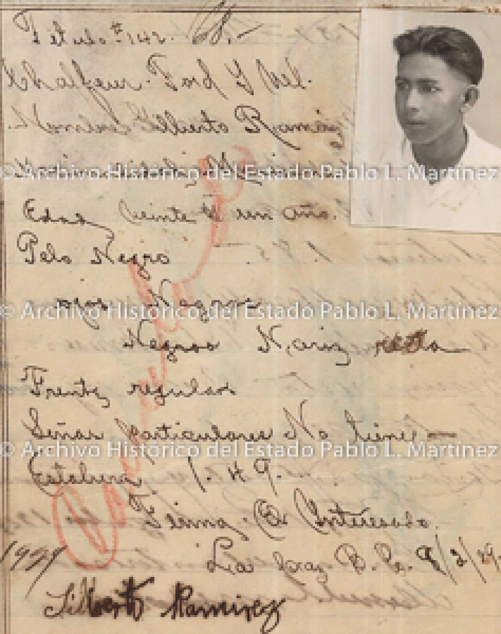 "Gilberto Ramírez", retrato.