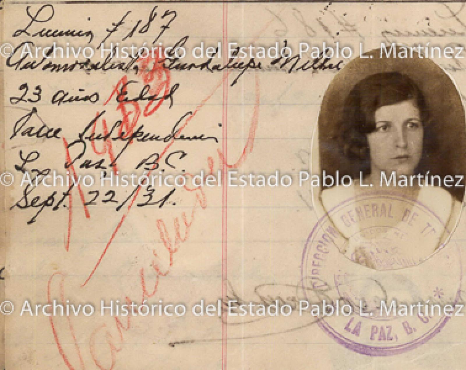 "Guadalupe M.", retrato.