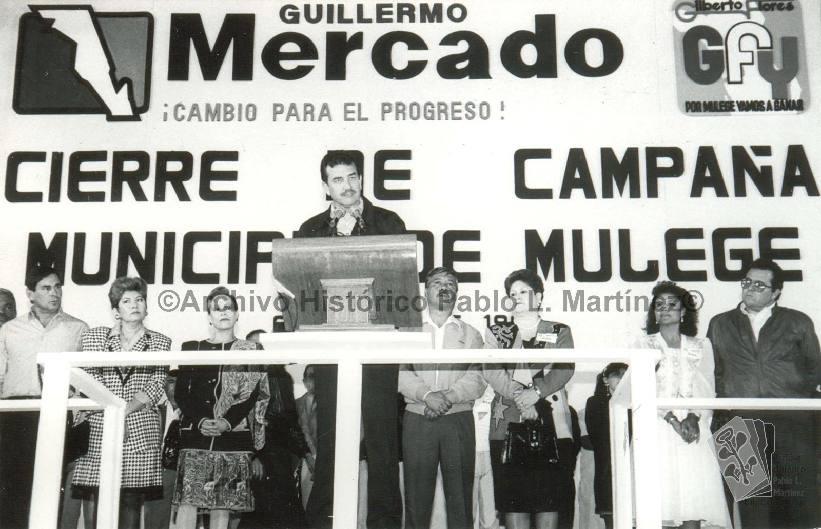 Guillermo Mercado Romero en el cierre de su campaña electoral como candidato a gobernador de Baja California Sur, en el municipio de Mulegé.
