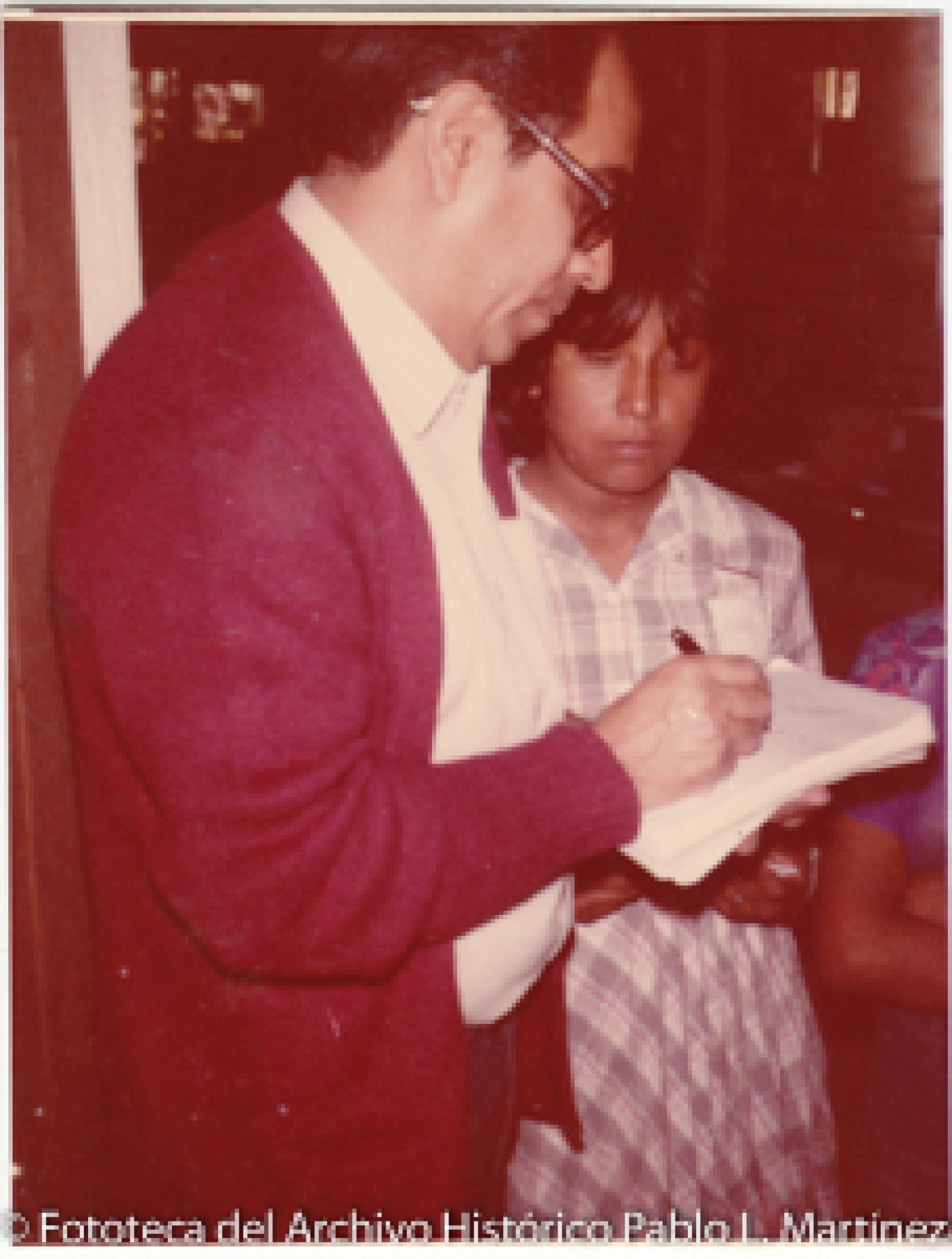 Hombre y niño, retrato.