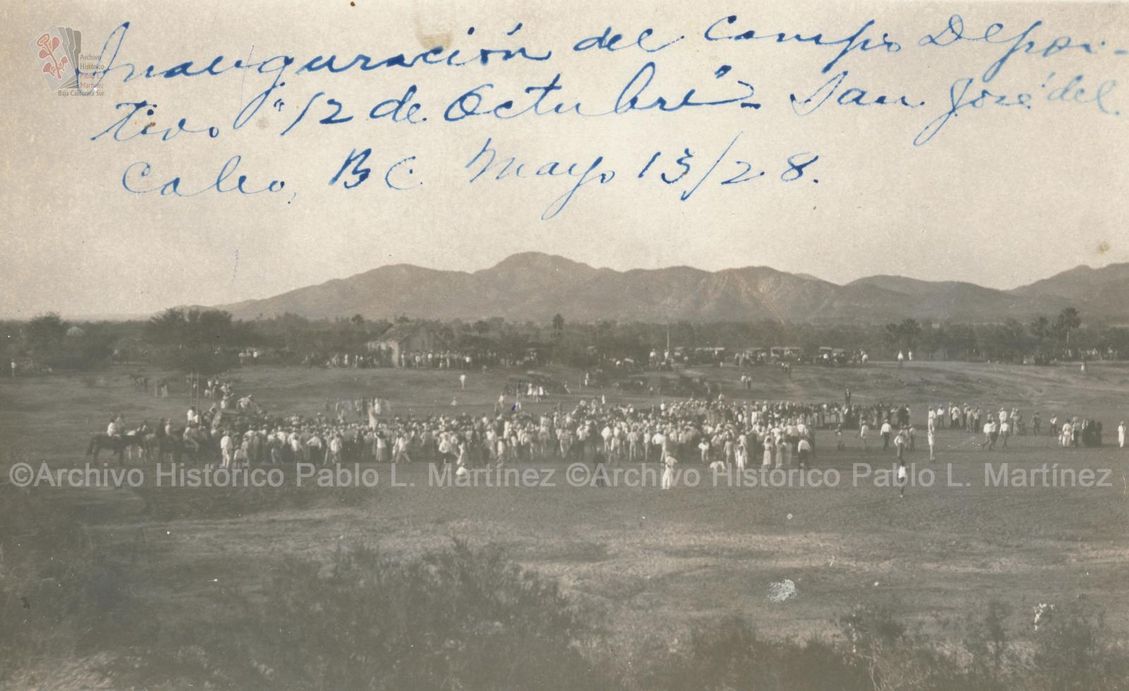 Inauguración del campo deportivo “12 de octubre” en San José del Cabo, Baja California.