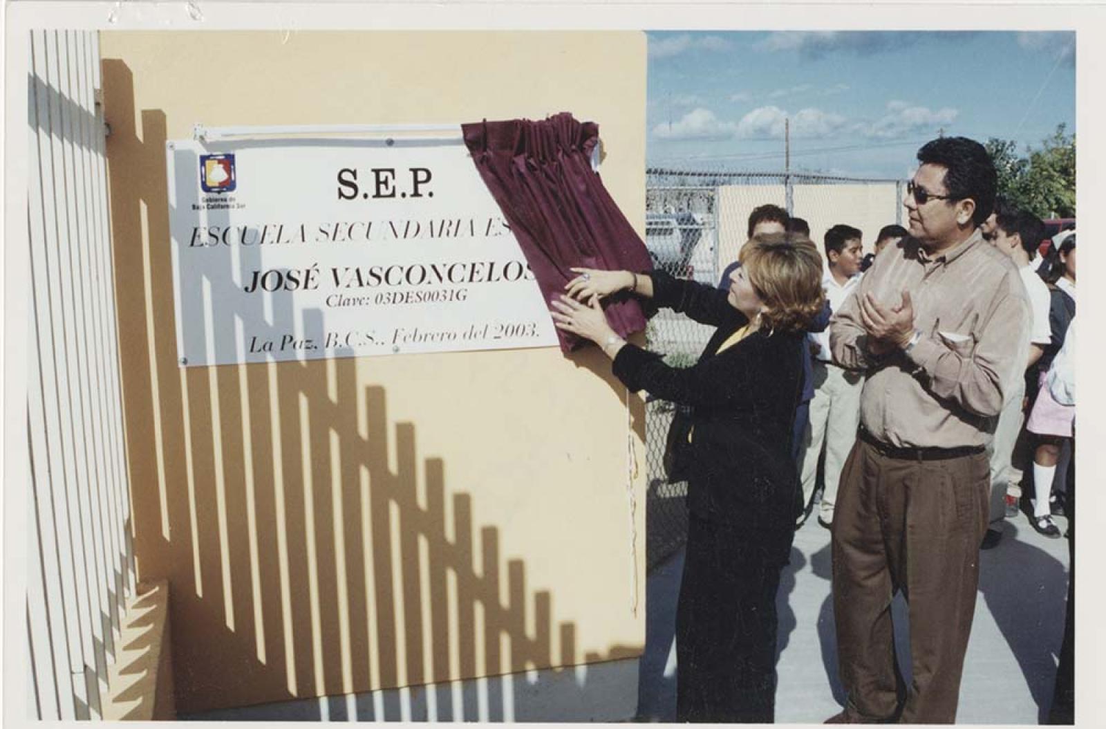 Inauguración, Escuela Secundaría José Vasconcelos.