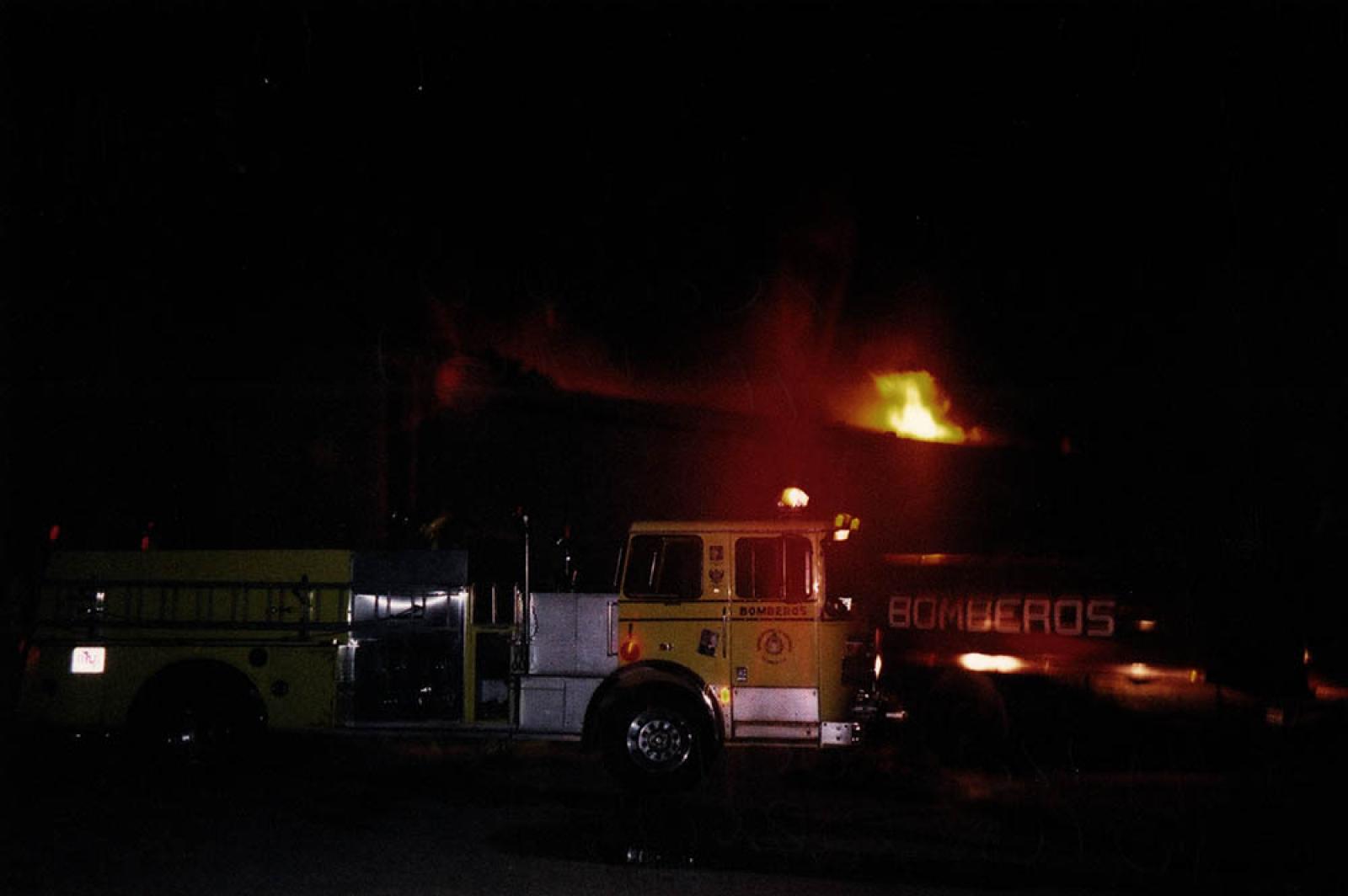 “Incendio en harinera”.