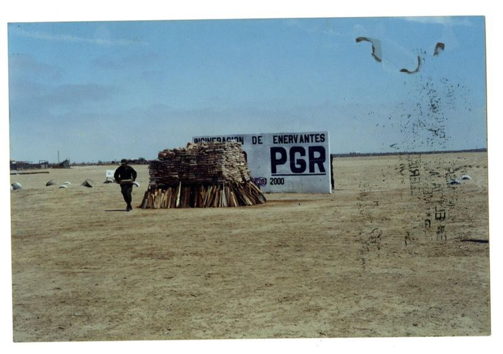 “Incineración de marihuana en el primer regimiento de caballería motorizada”