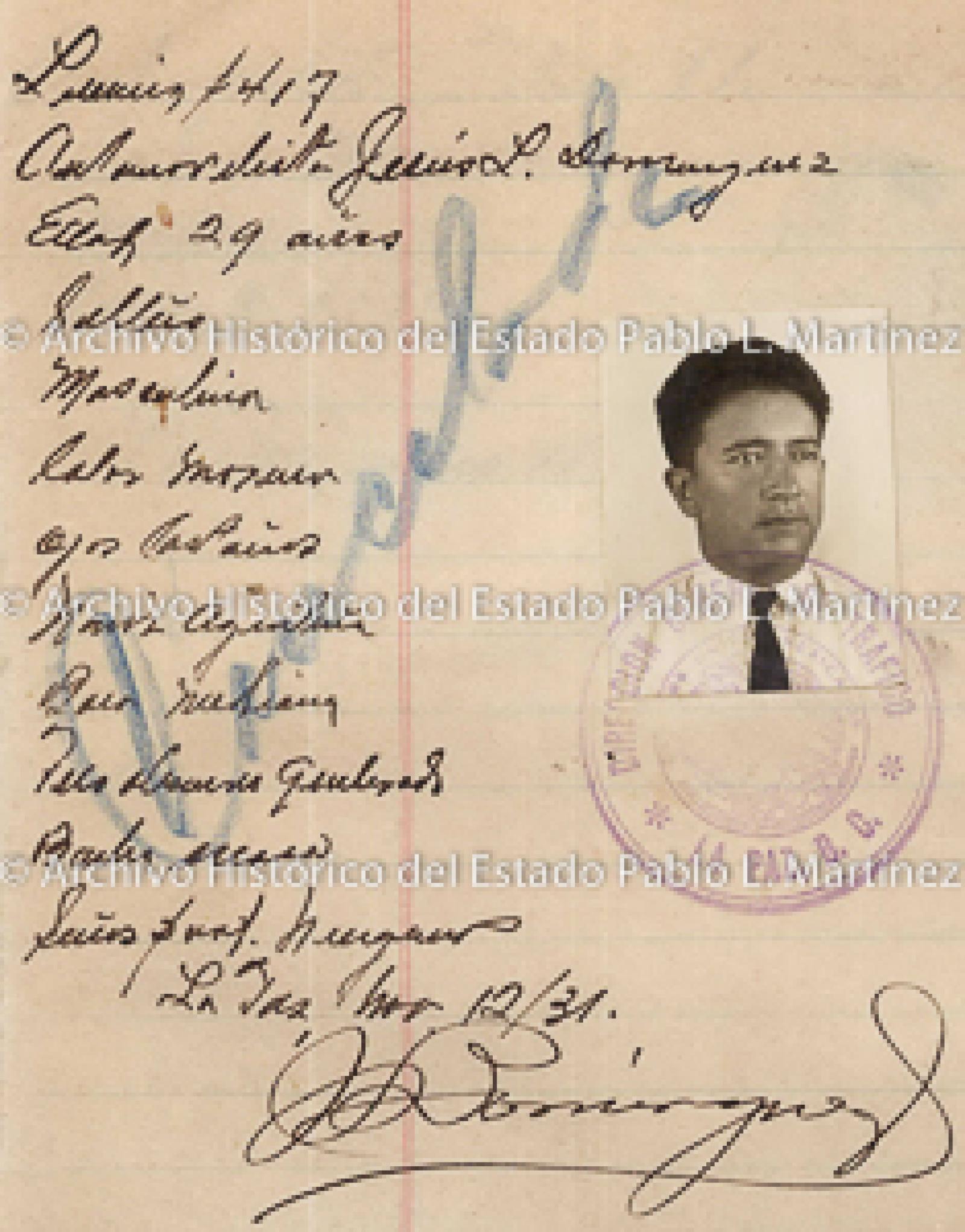 "Jesús L. Domínguez", retrato.