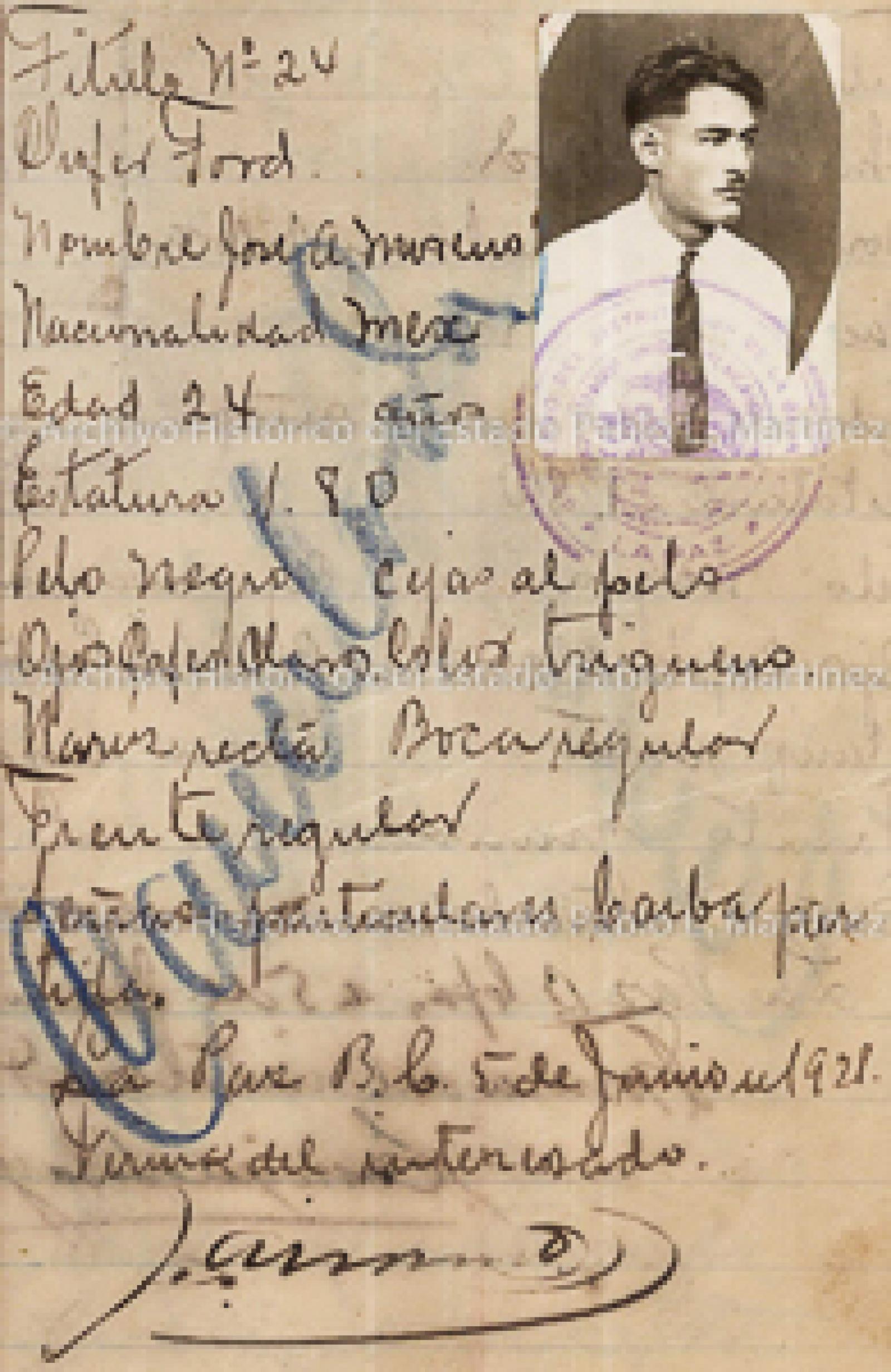 "José A. Moreno", retrato.