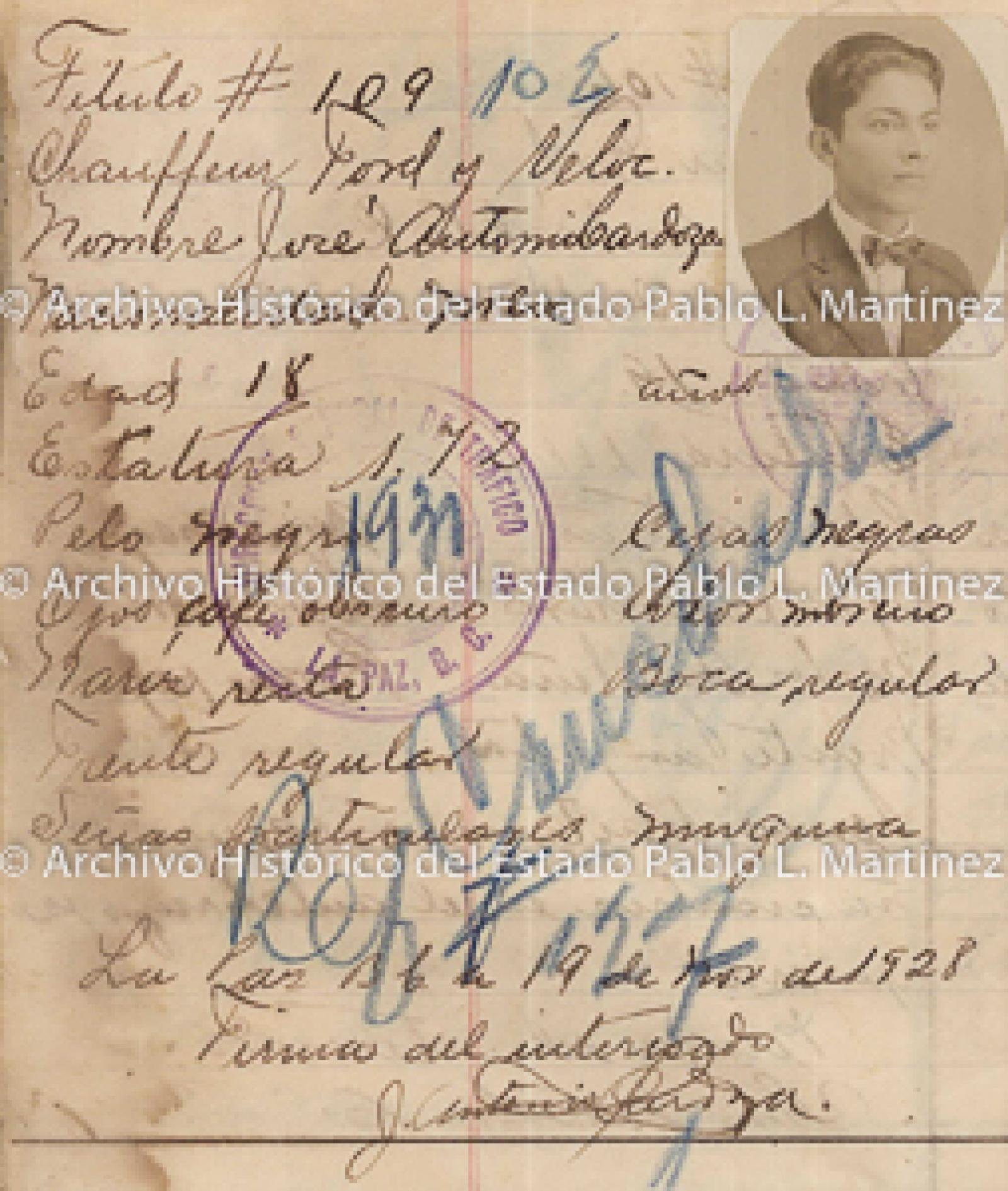 "José Antonio Cardoza", retrato.