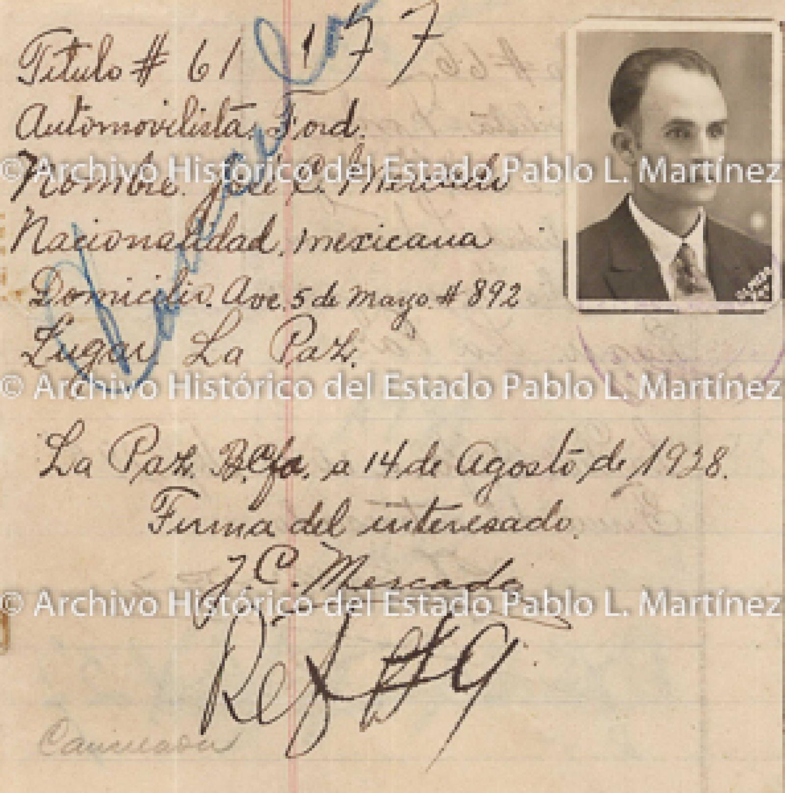 "José C. Mercado", retrato.