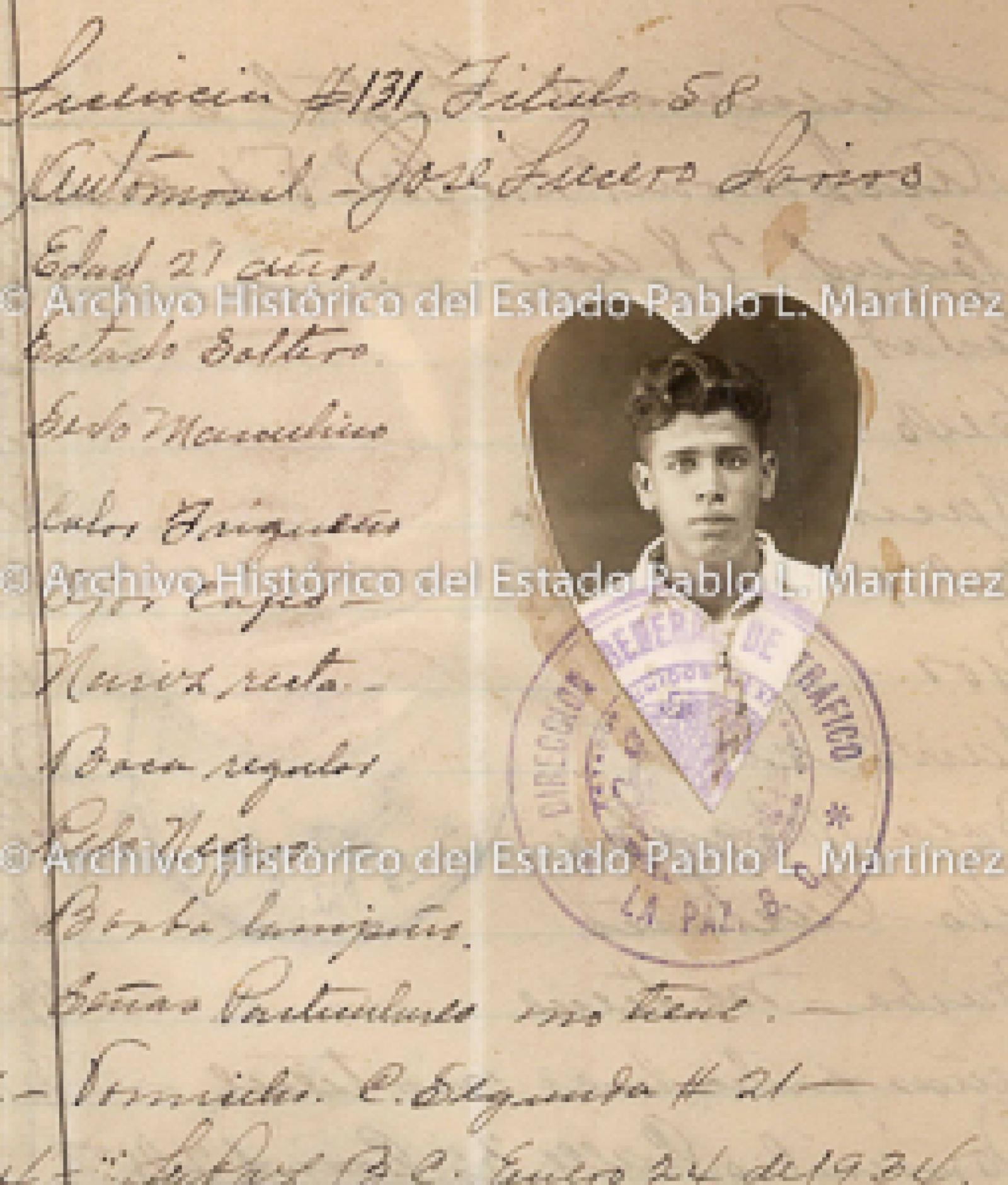 "José Lucero Larios", retrato.