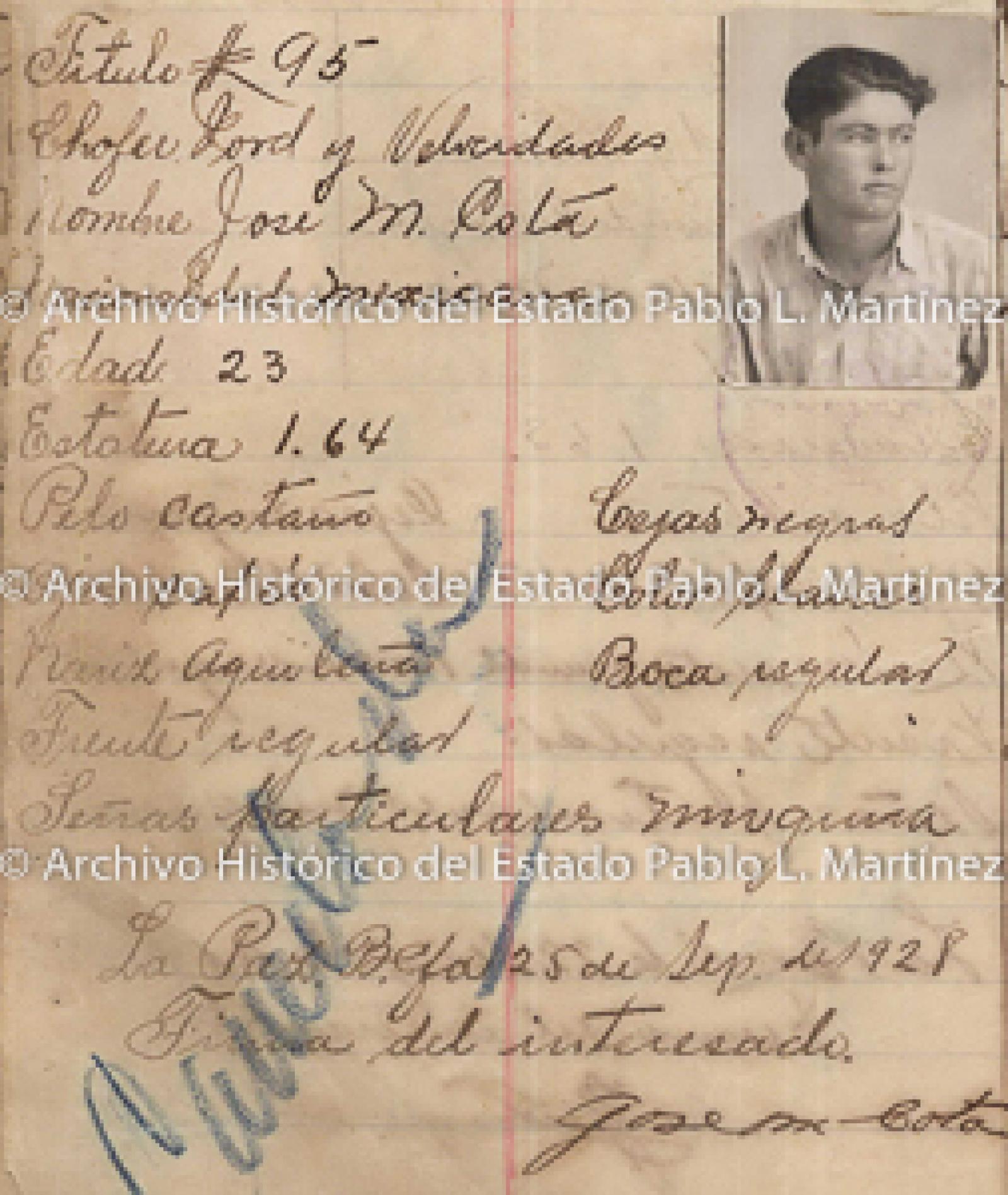"José M. Cota", retrato.