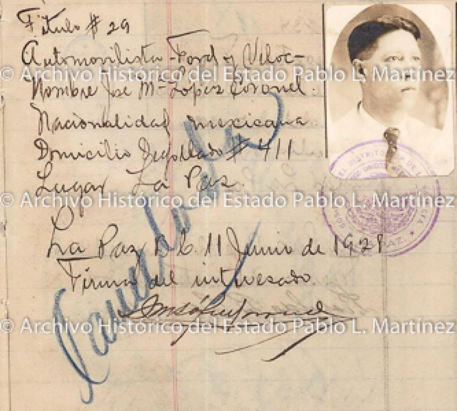"José Ma. López Coronel", retrato.