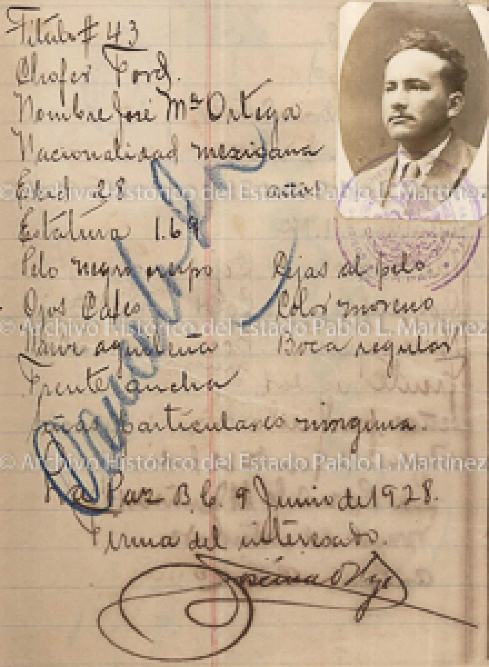 "José María Ortega", retrato.