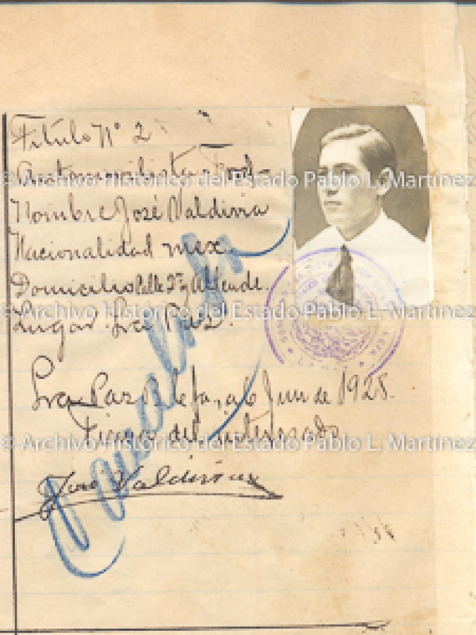 "José Valdivia", retrato.