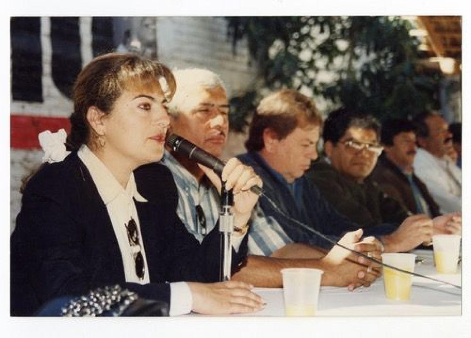 Juanita Hernández Paularena, candidata a diputada por el XI Distrito en evento.