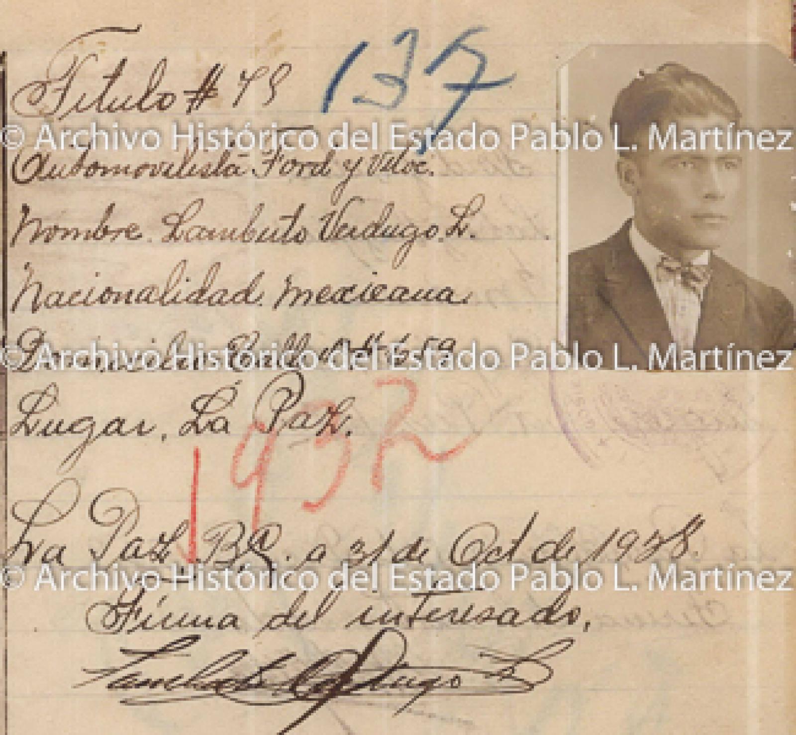 "Lamberto Verdugo L.", retrato.