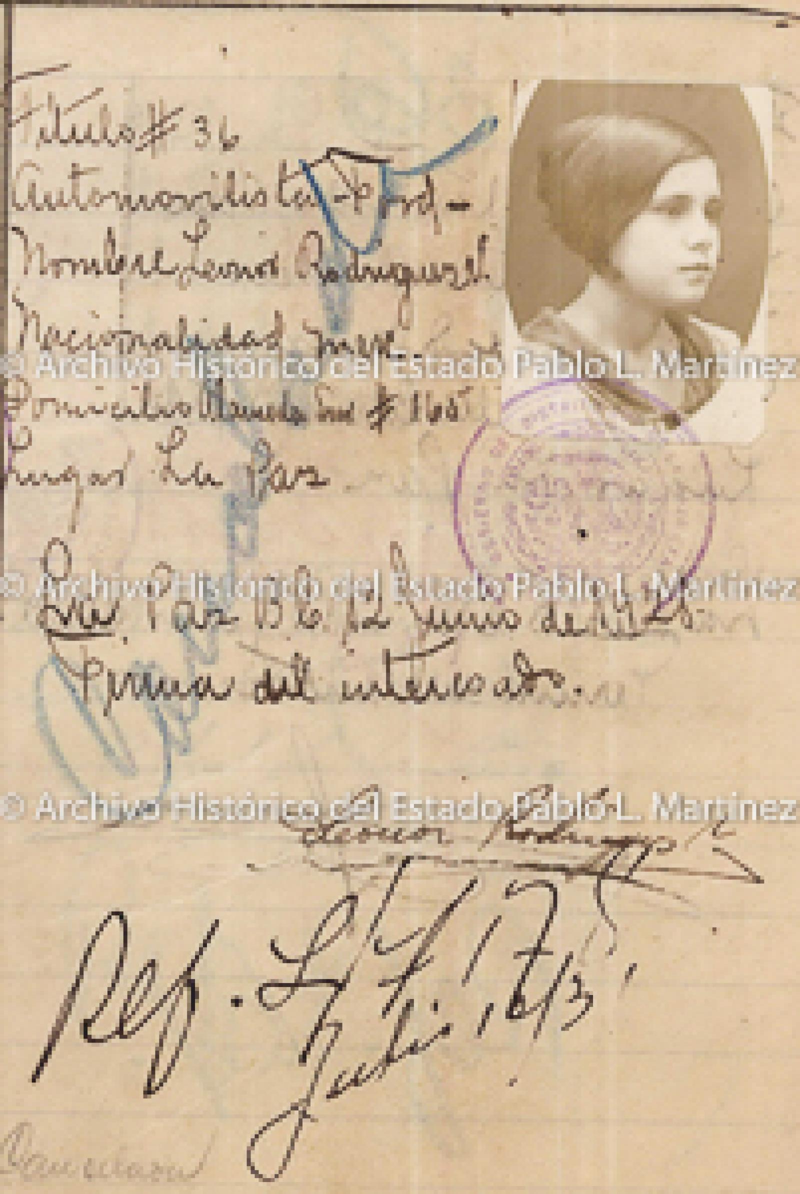 "Leonor Rodríguez", retrato.