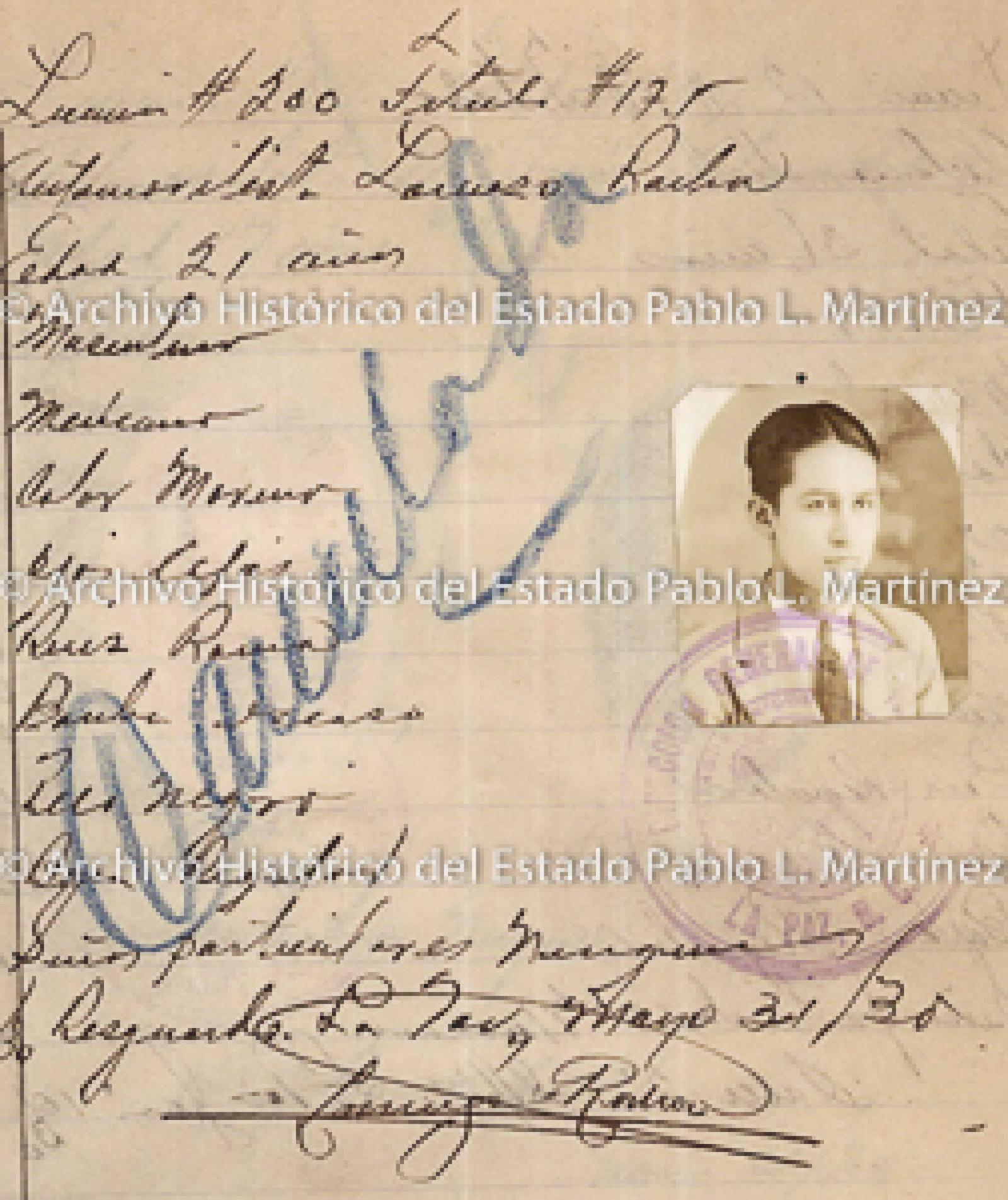 "Lorenzo Rocha", retrato.