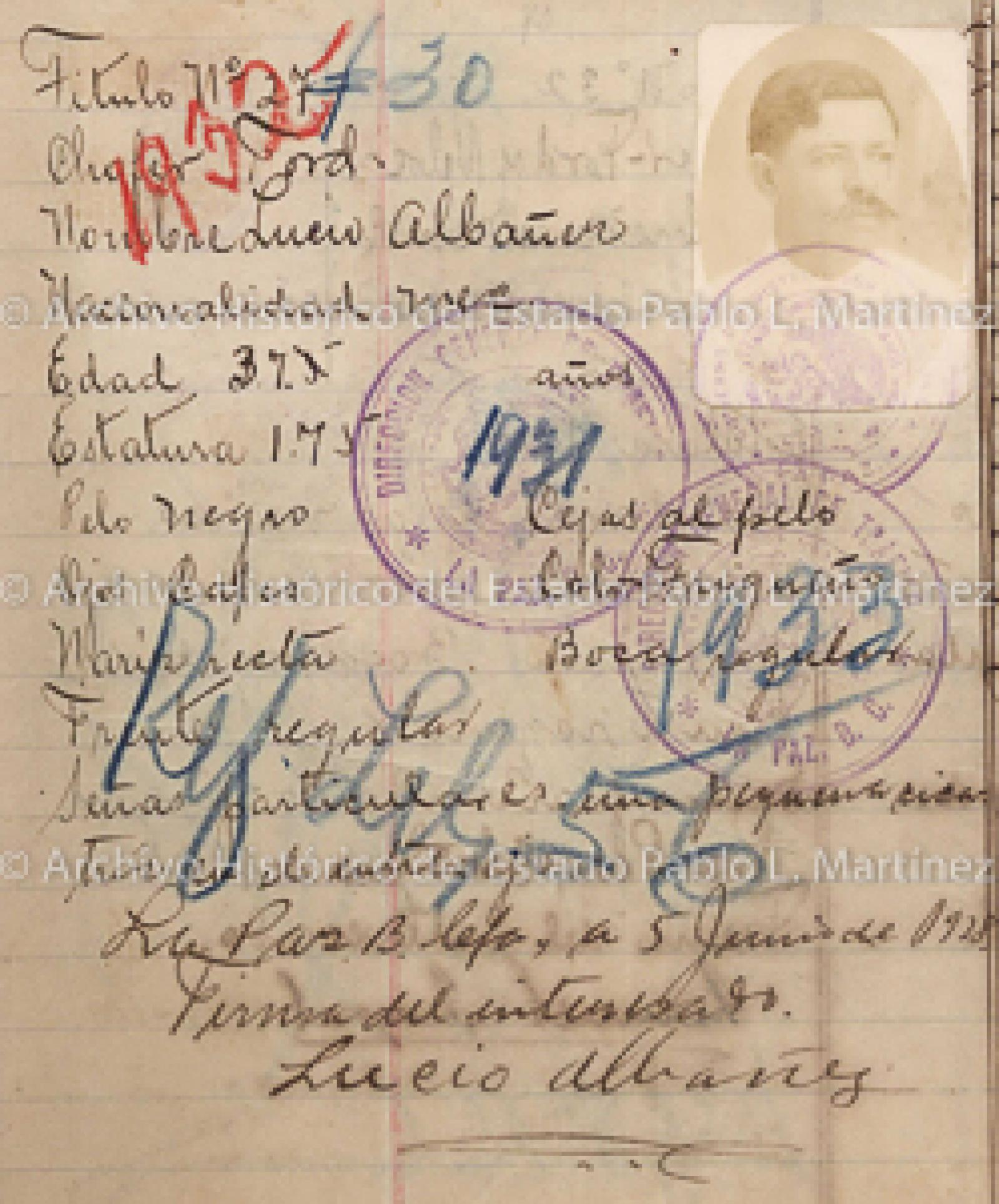 "Lucio Albáñez", retrato.
