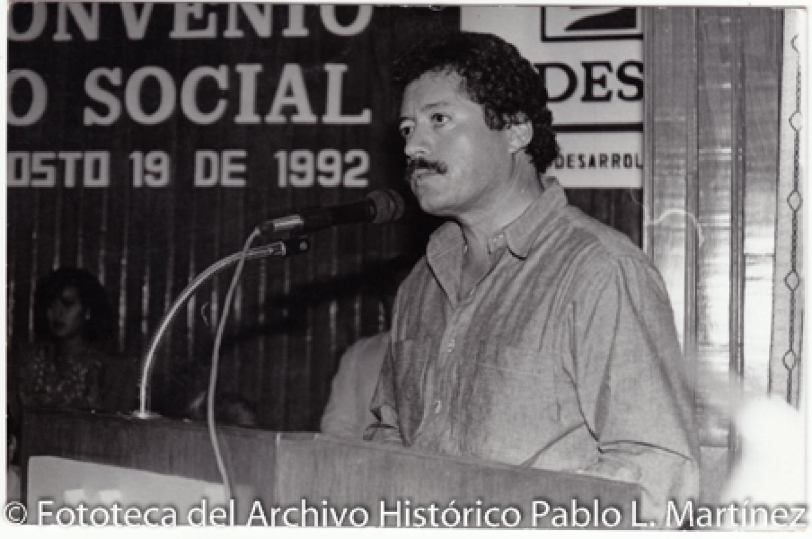 Luis Donaldo Colosio en acto público.