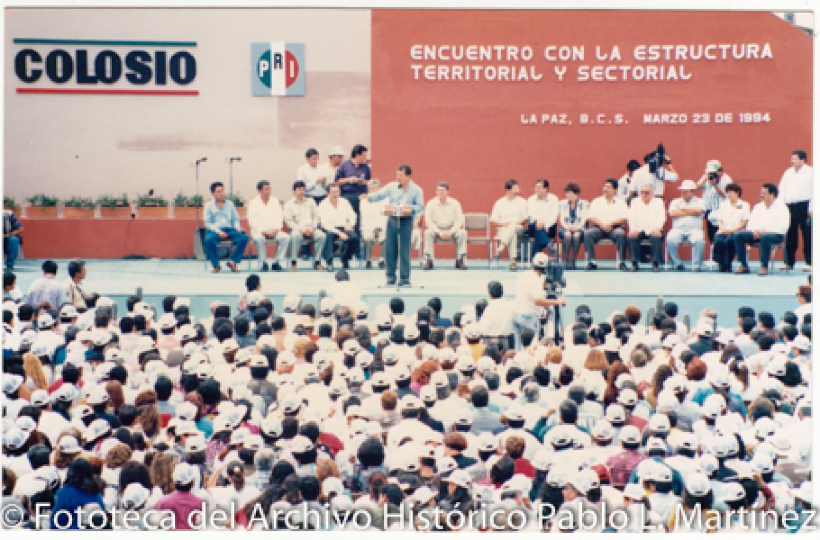 Luis Donaldo Colosio en “Encuentro con la Estructura Territorial y Sectorial.”