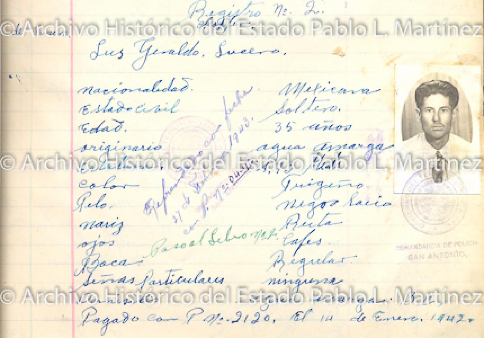 "Luis Geraldo Lucero" retrato.