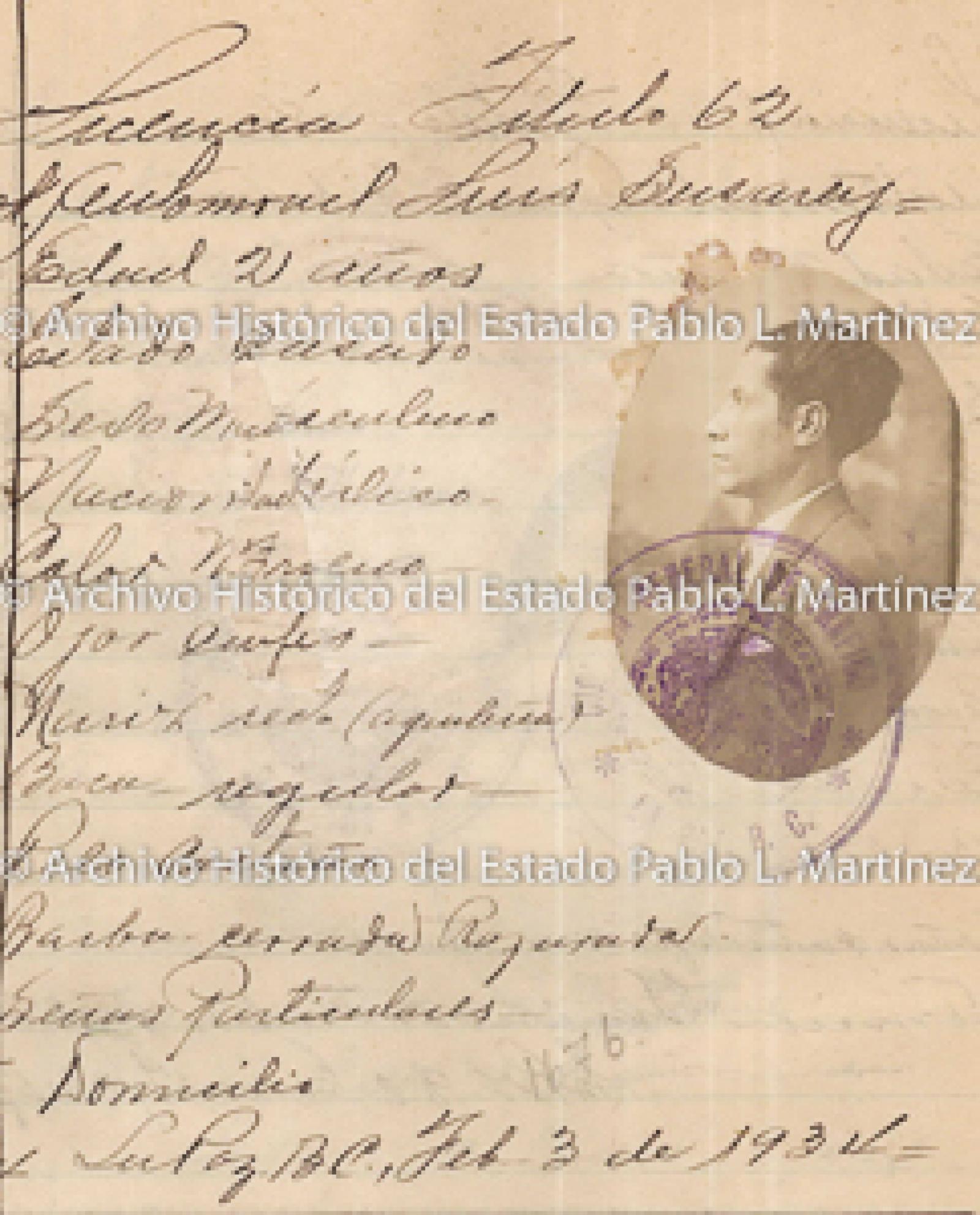 "Luis Susarey", retrato.