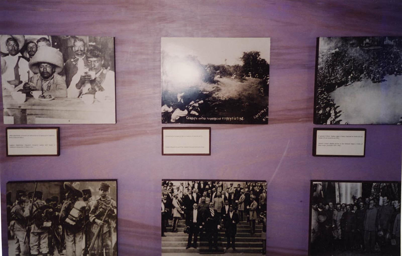Mampara con fotografías del movimiento de revolución, colección Casasola.