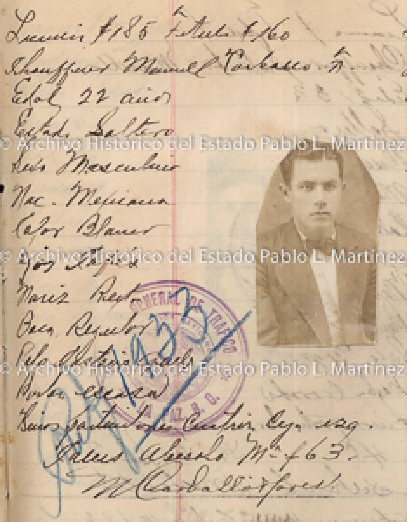 "Manuel Carballo Flores", retrato.
