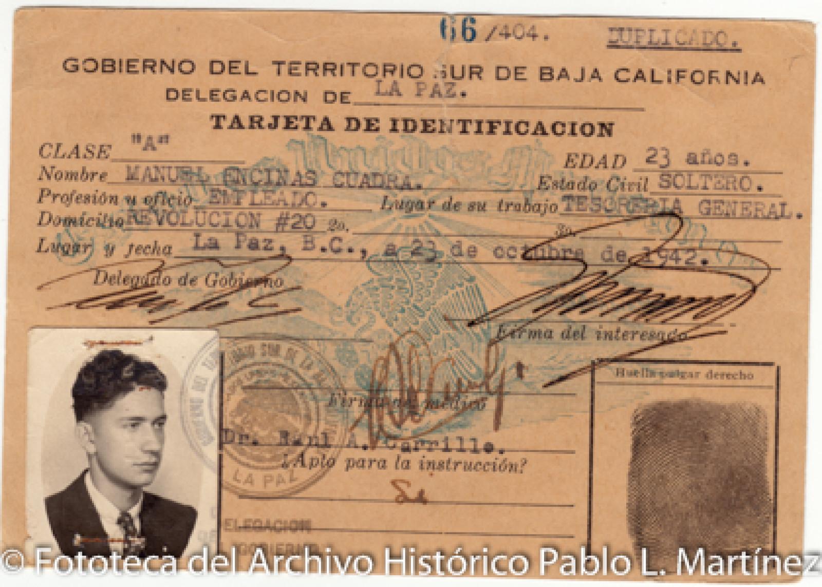 Manuel Encinas Cuadra, retrato.
