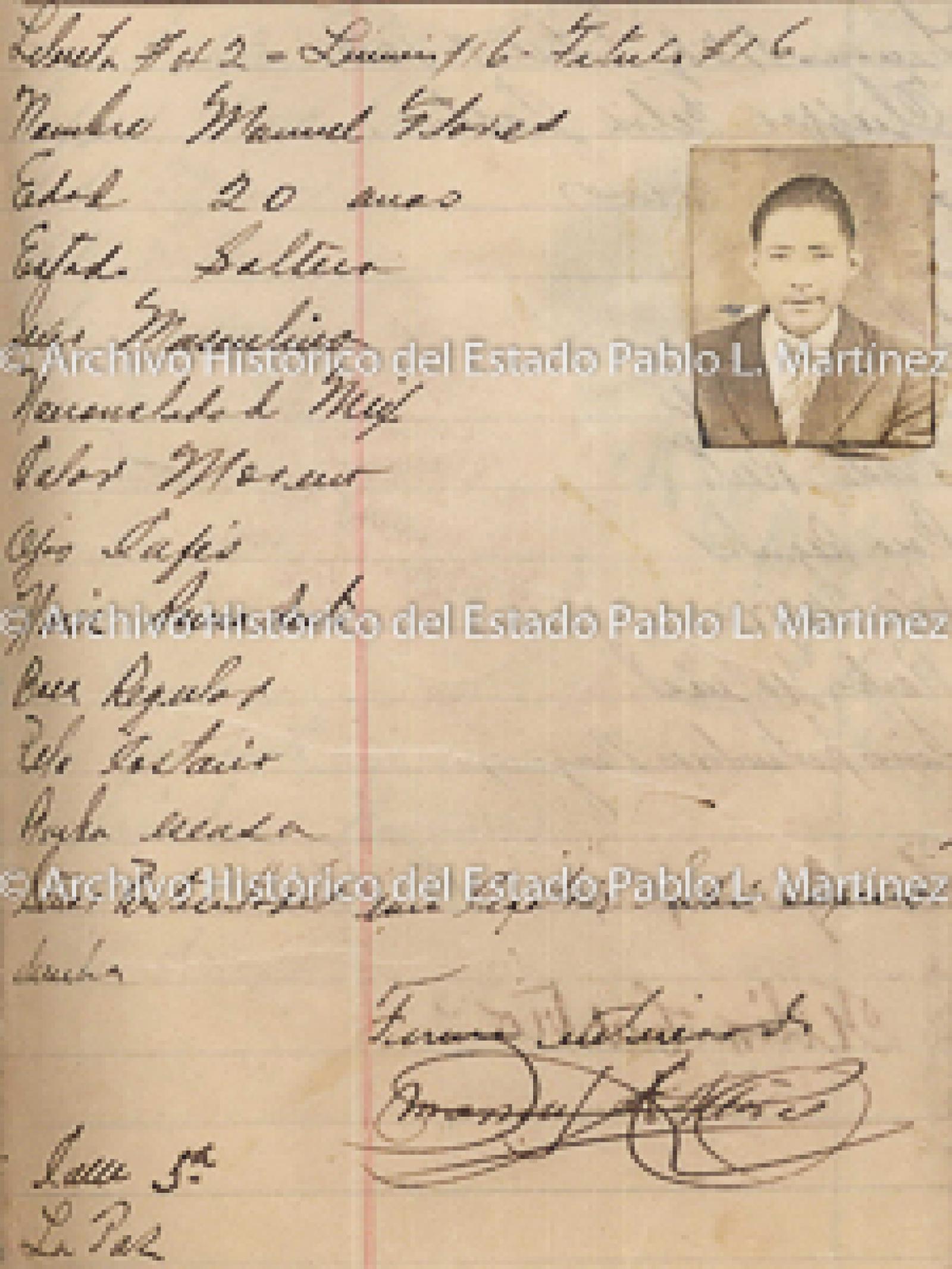 "Manuel Flores", retrato.