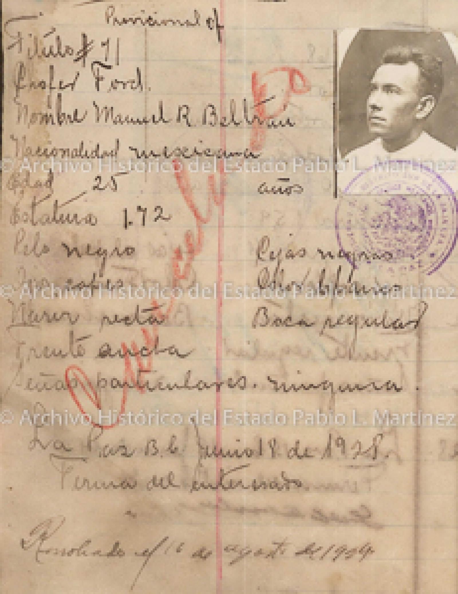 "Manuel R. Beltrán", retrato.