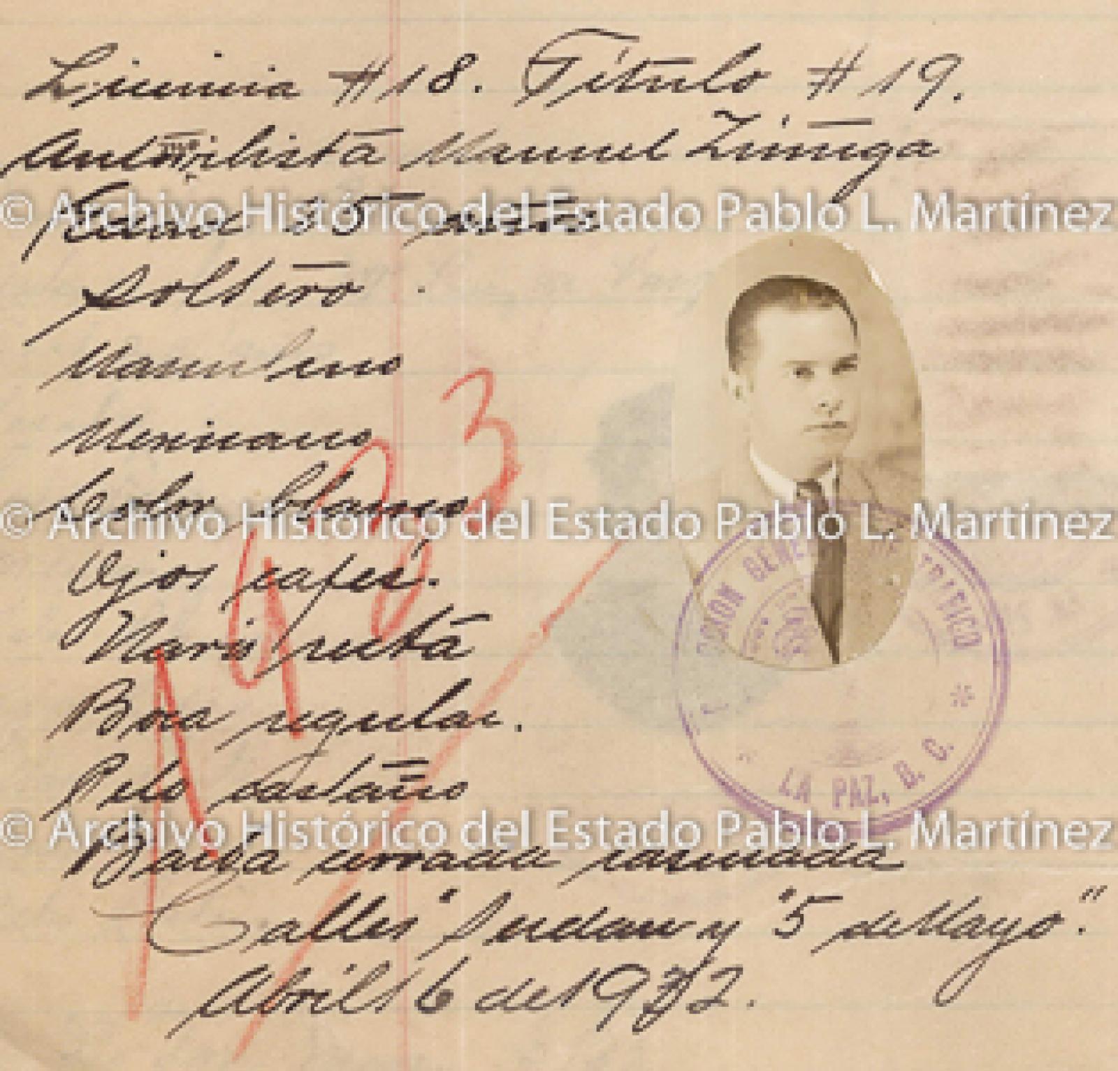 "Manuel Zúñiga", retrato.