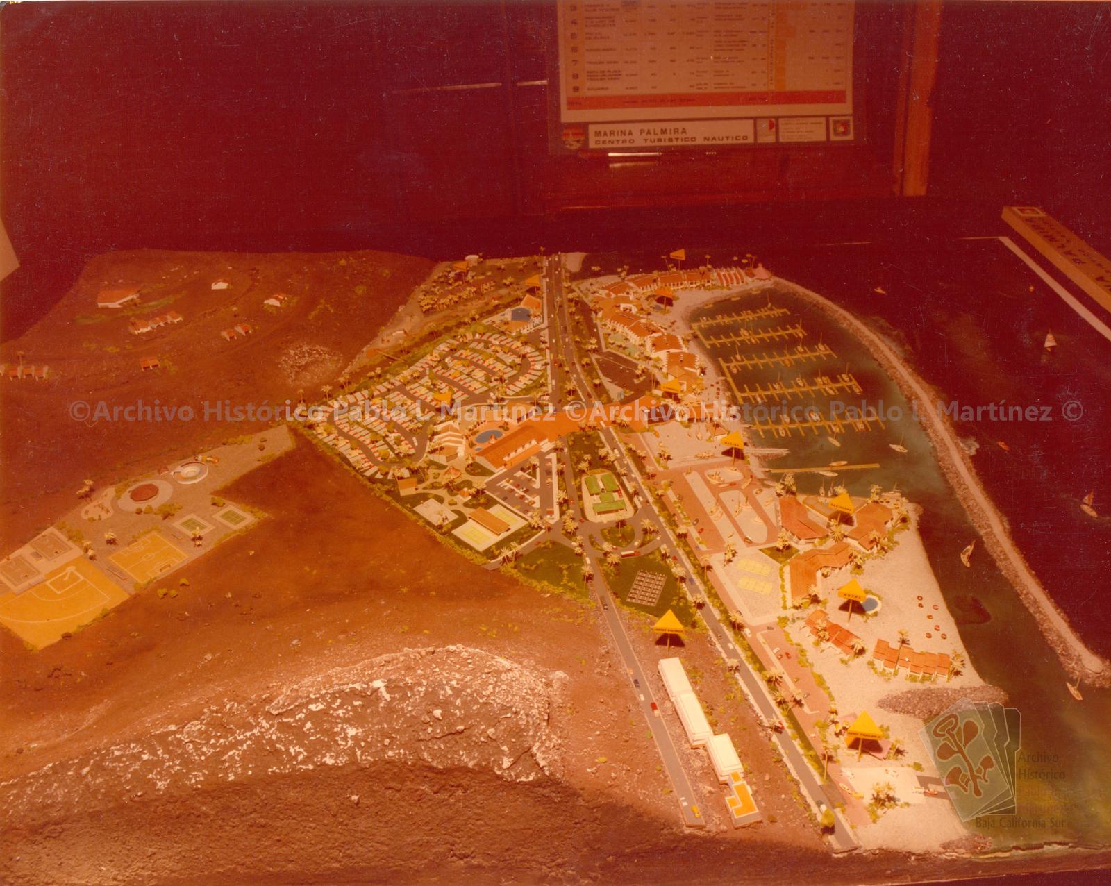 Maqueta de la Marina Palmira en La Paz, Baja California Sur.