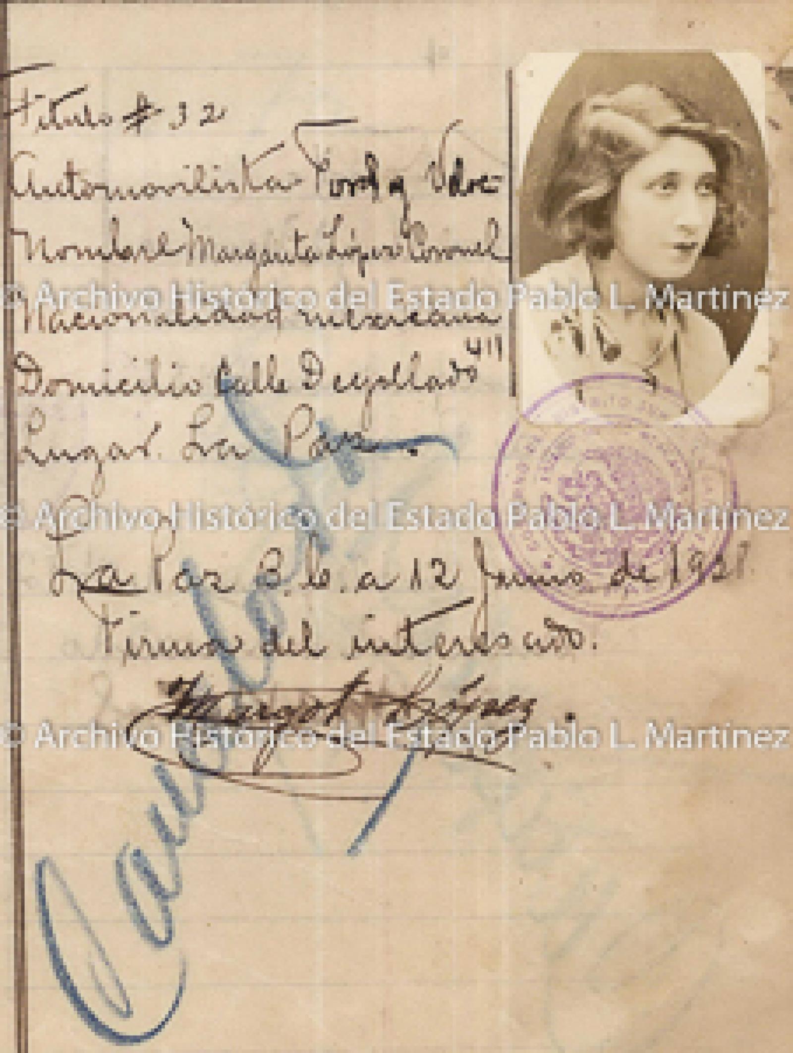 "Margarita López Coronel", retrato.