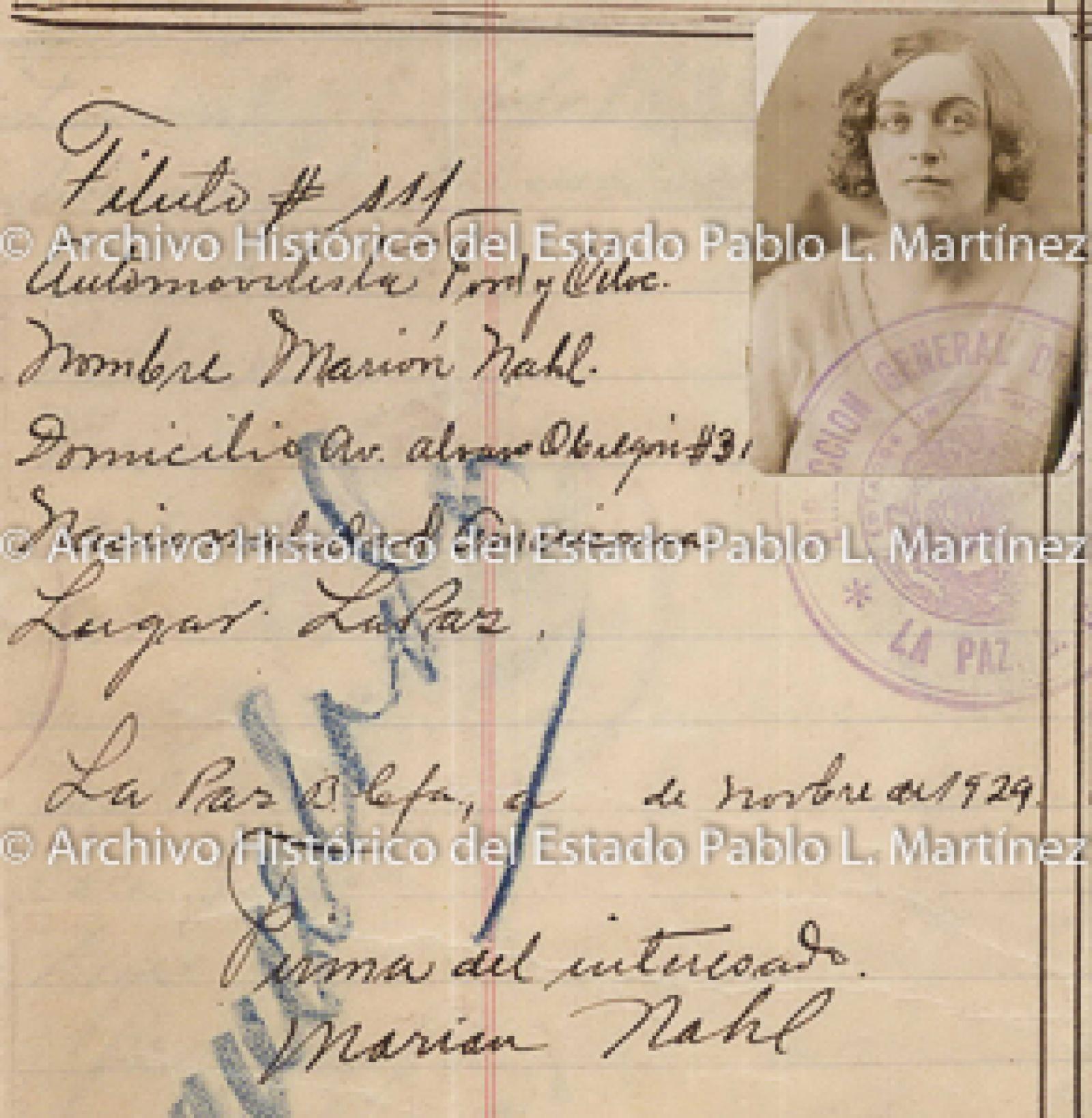 "Marión Nahl", retrato.