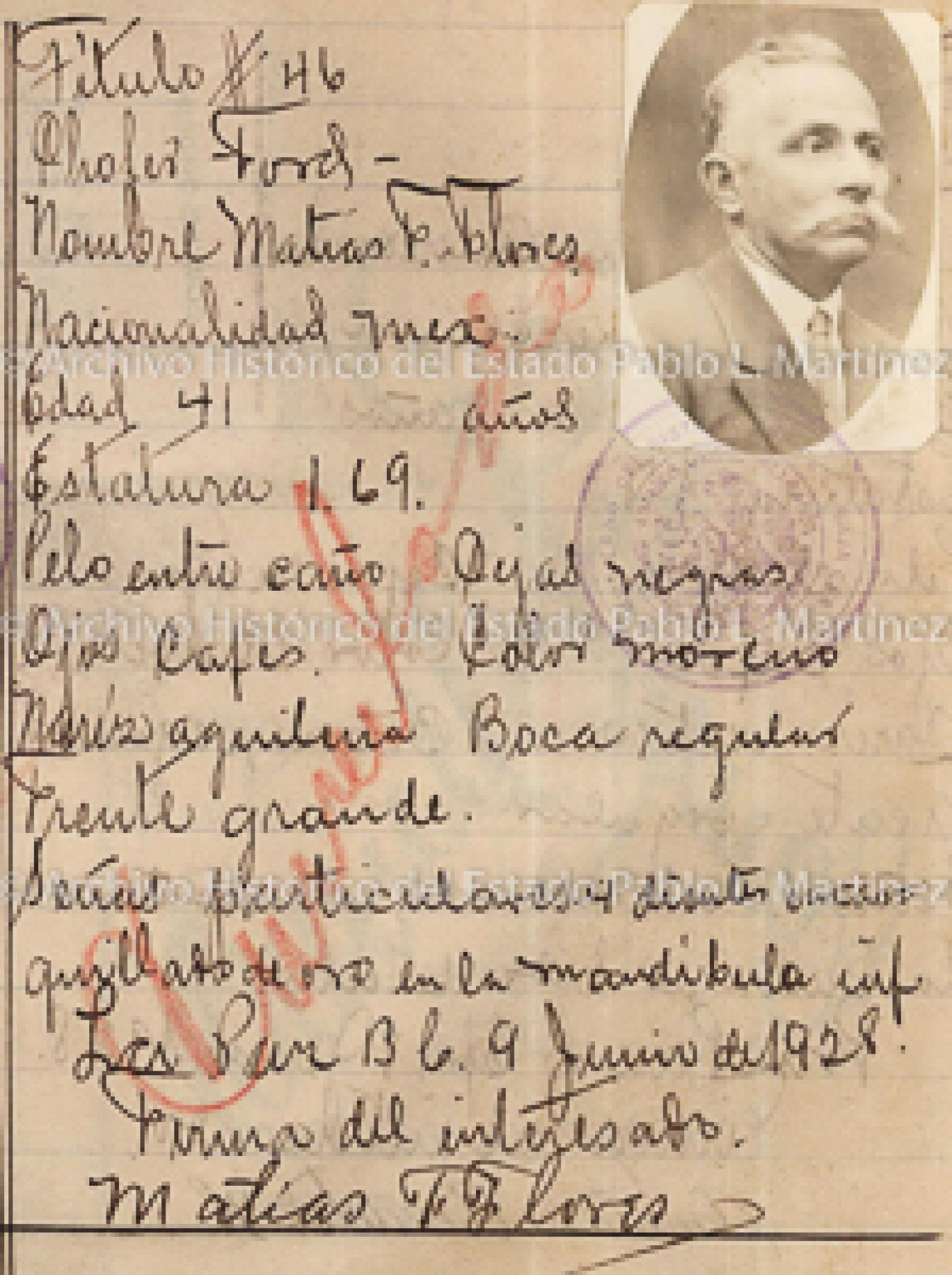 "Matías F. Flores", retrato.