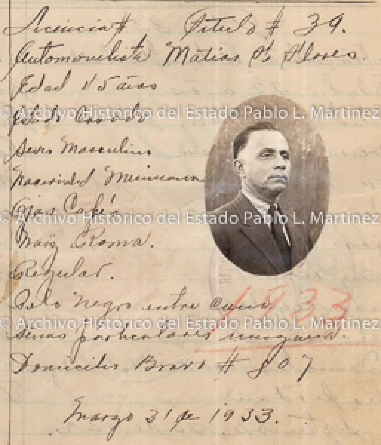 "Matías Flores", retrato.