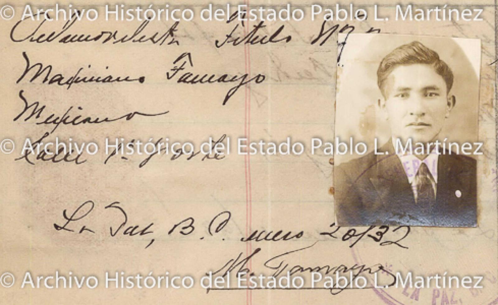 "Mauriciano Tamayo", retrato.