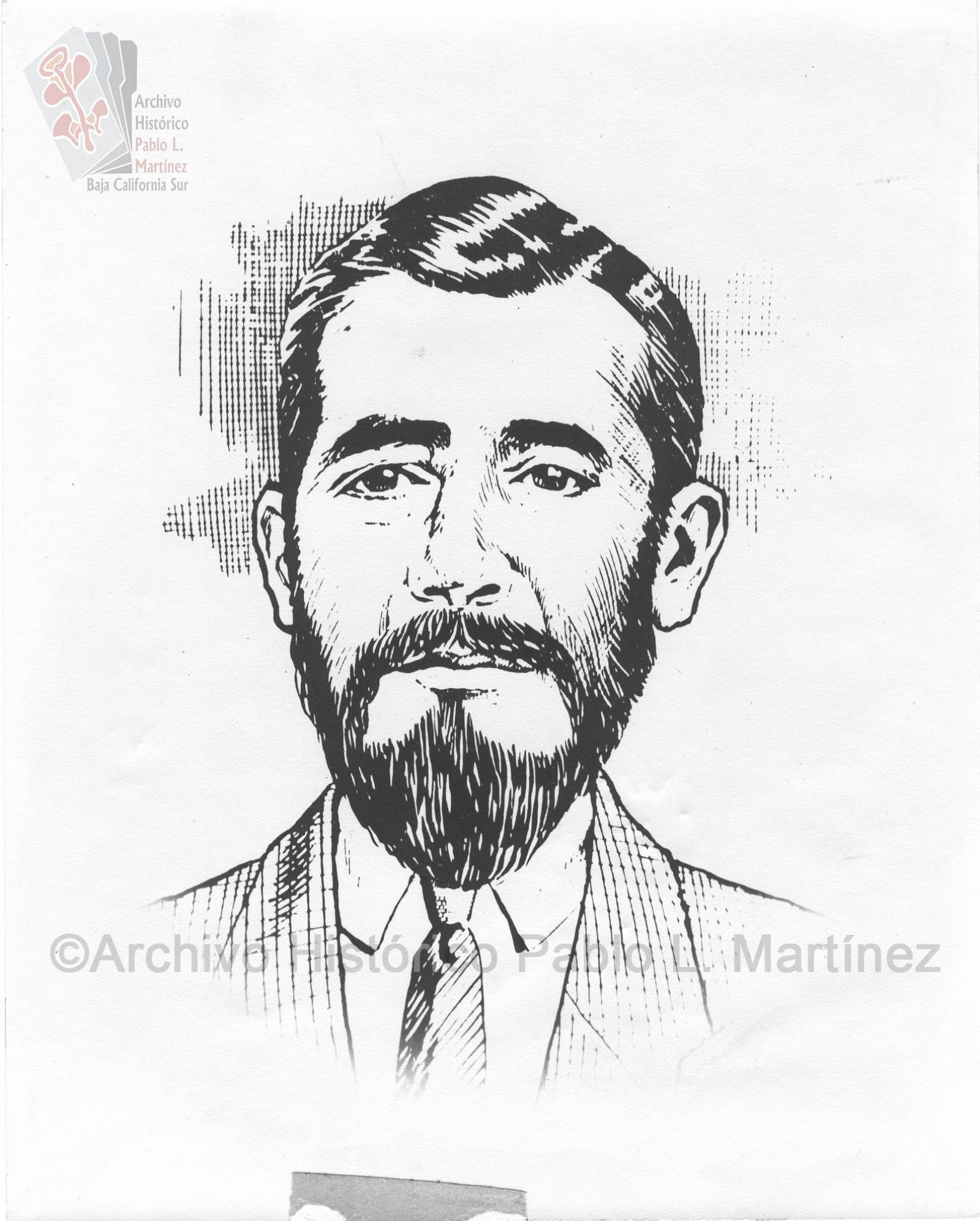 Mauricio Castro Cota, retrato dibujado.