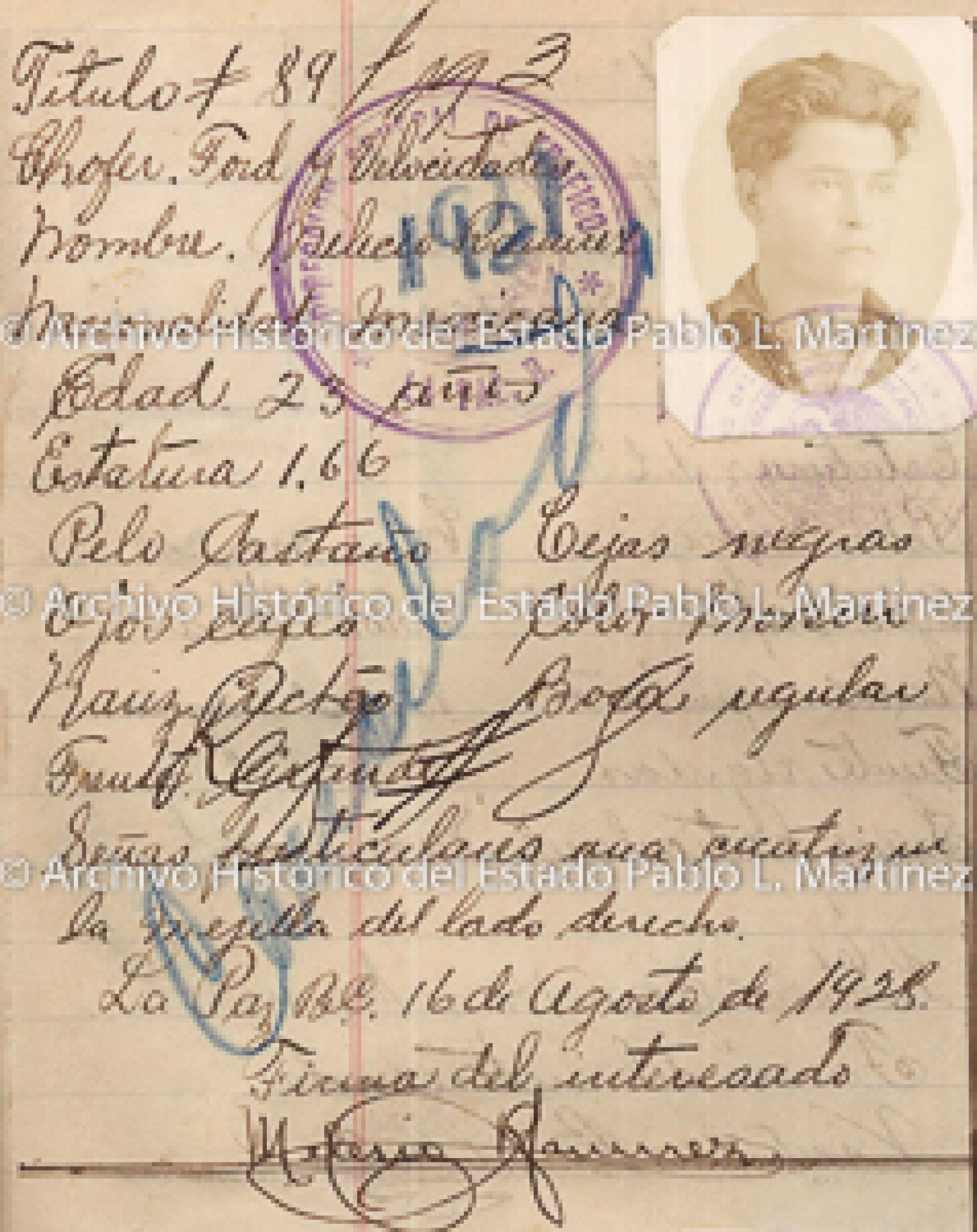 "Melecio Ramírez", retrato.