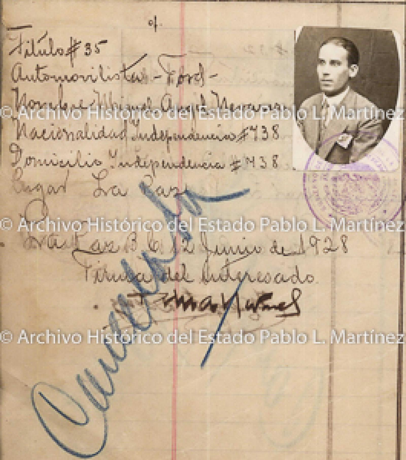 "Miguel Ángel Nevarez", retrato.