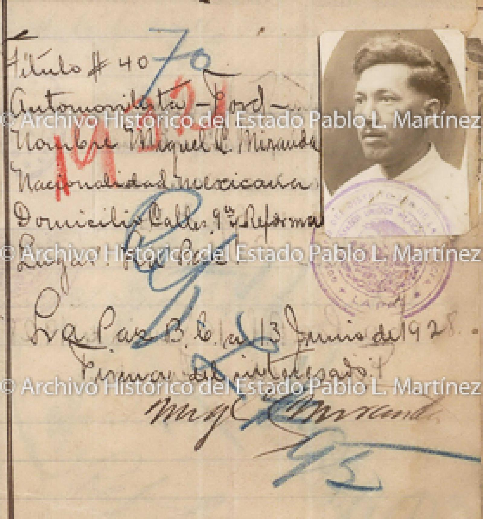 "Miguel C. Miranda", retrato.