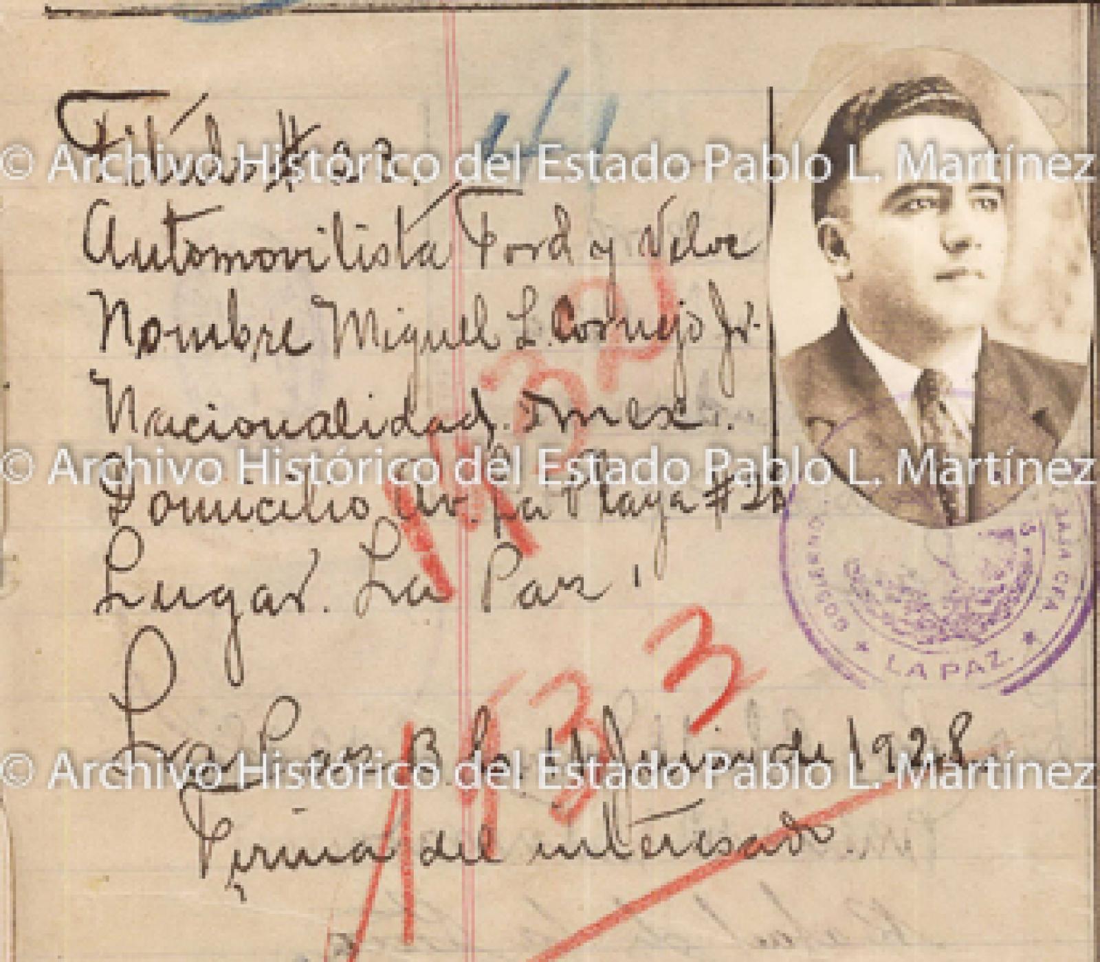 "Miguel E. Cornejo", retrato.