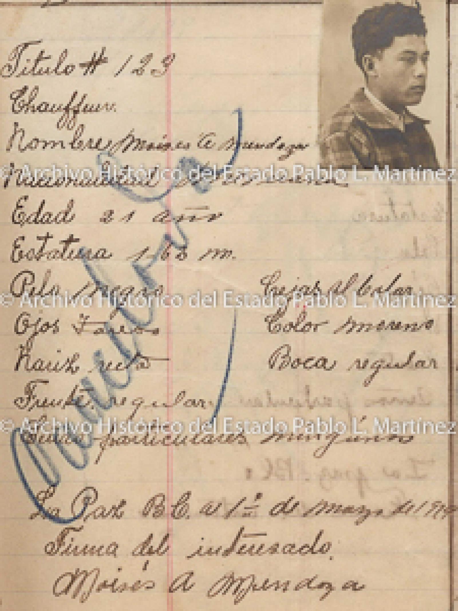 "Moisés A. Mendoza", retrato.