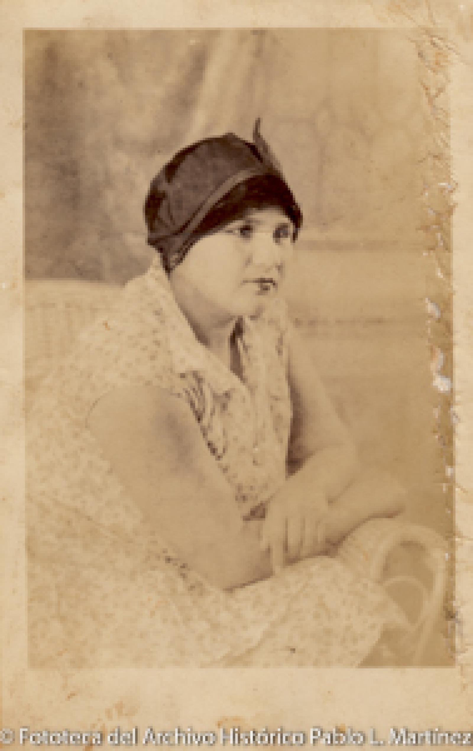 Mujer con boina, retrato.