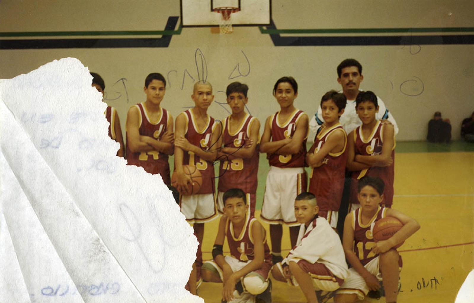 Mulegé, presente en el campeonato de mini básquetbol, retrato de equipo.