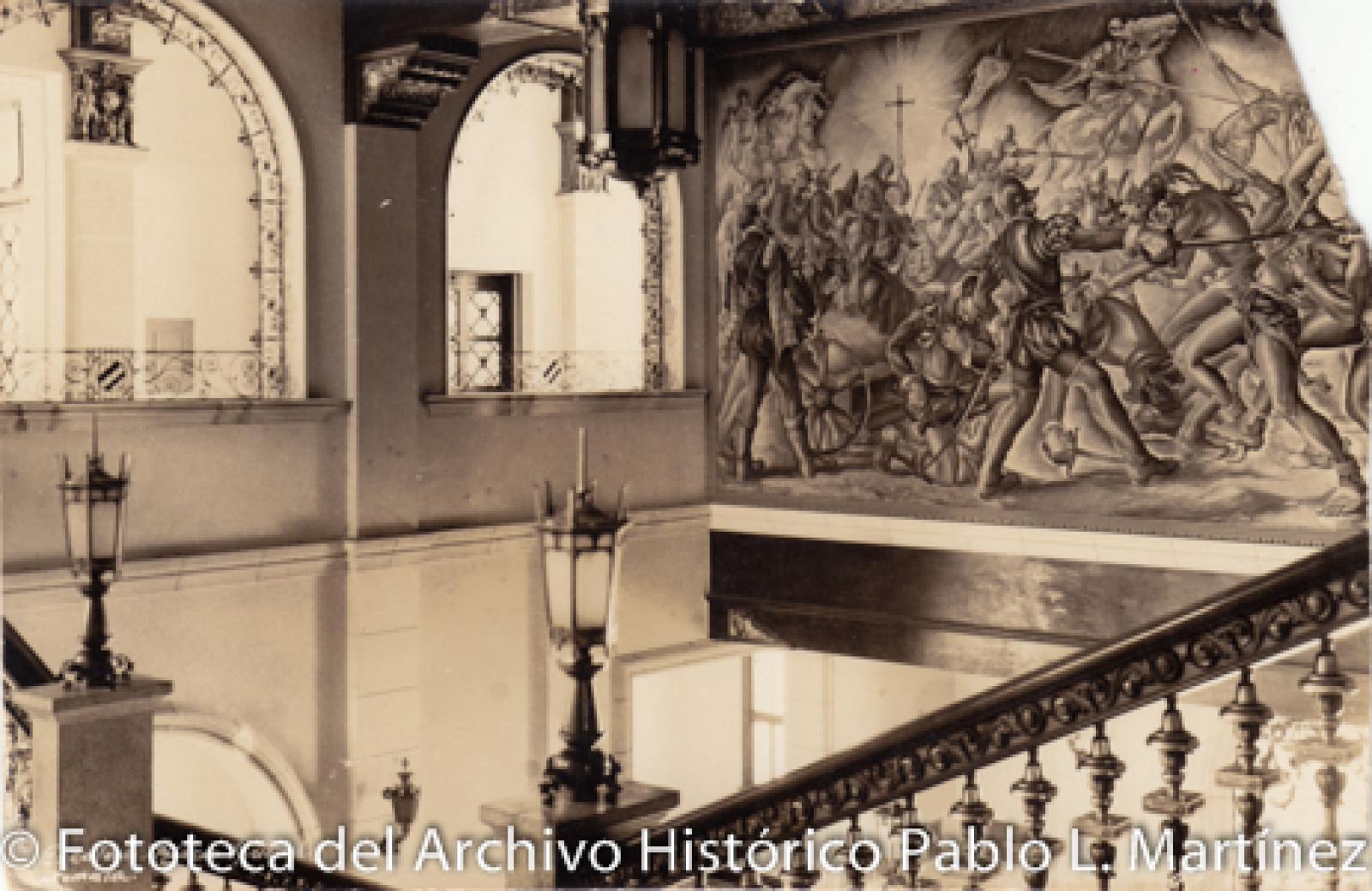 Mural en interior del Palacio Nacional de Guatemala.