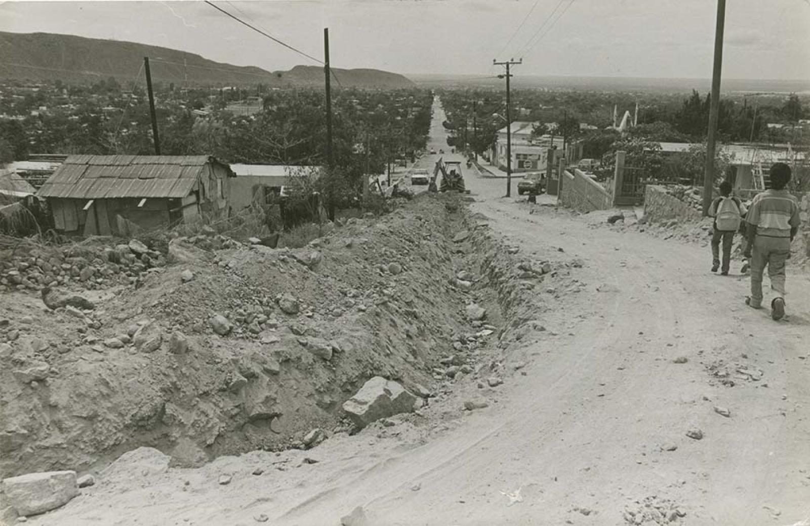 Obra pública en calle.