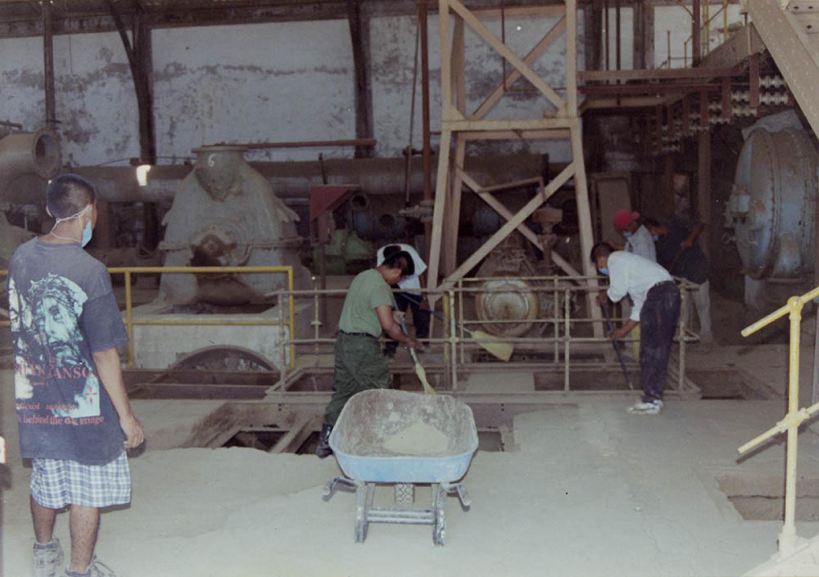 Obras de adaptación de la “antigua sala de máquinas a museo”.