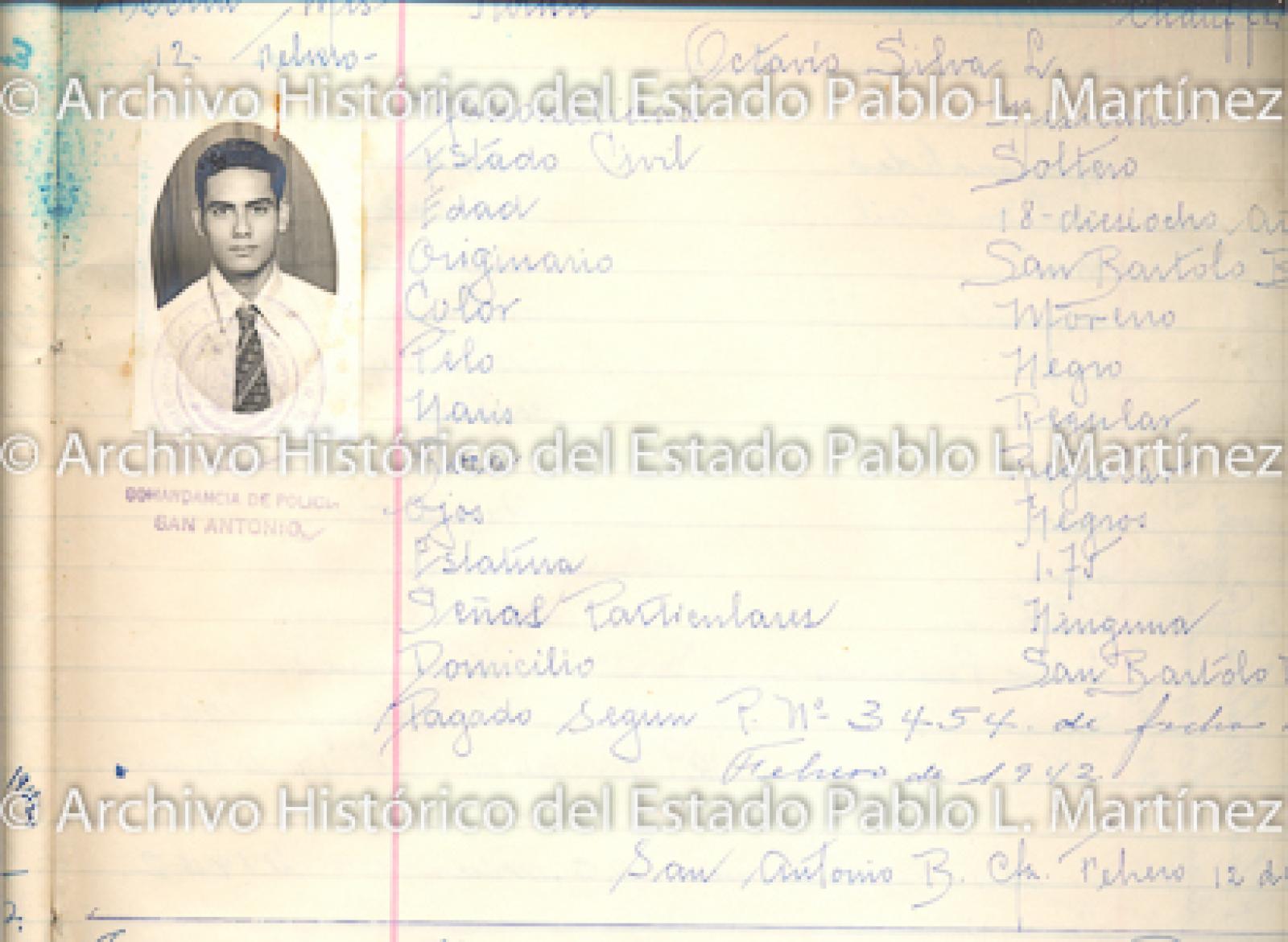 "Octavio Silva L." retrato.